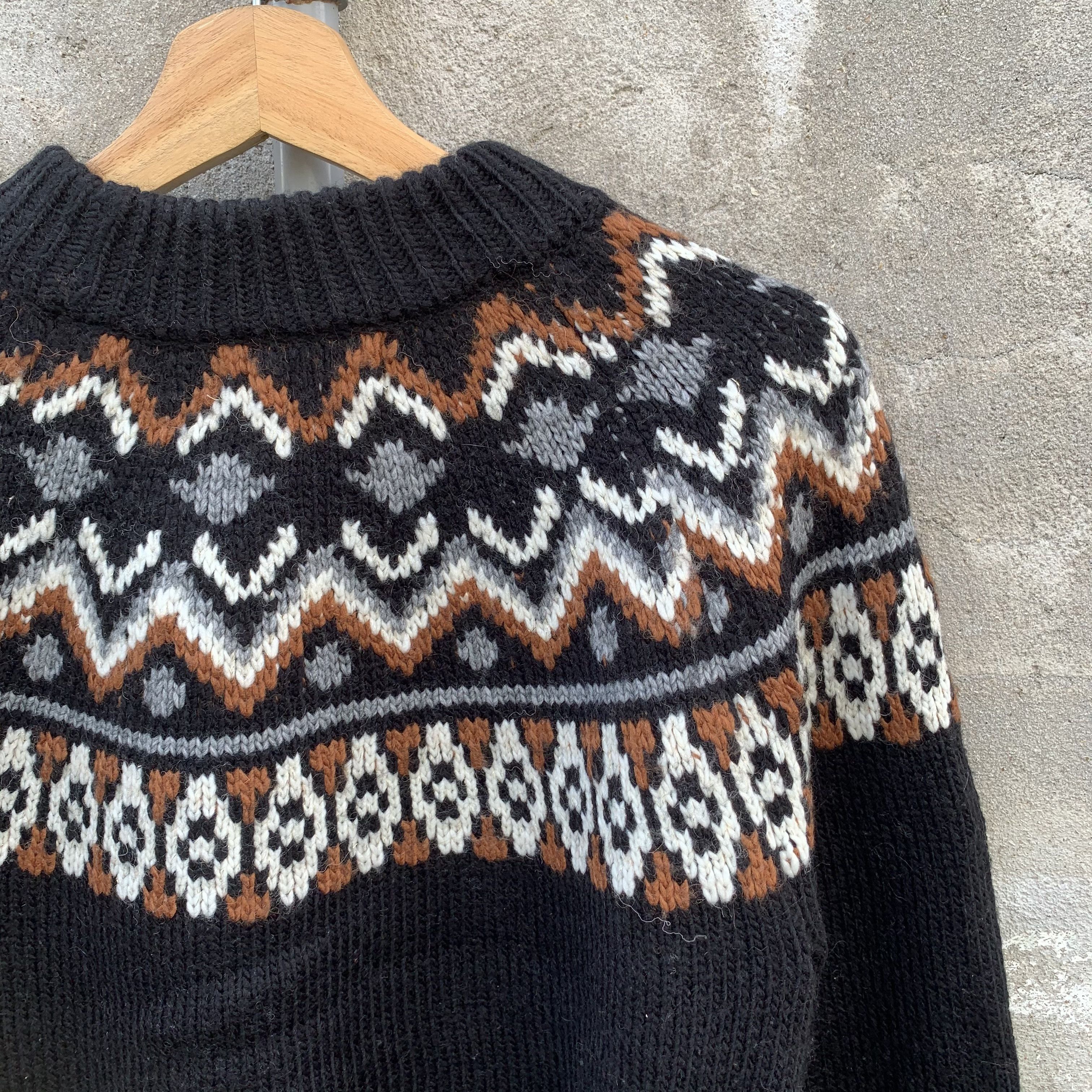 LOWRYS FARM LOWRY FARM Icelandic Motive Knit Cropped RARE Sweater Arts Size US M / EU 48-50 / 2 - 8 Thumbnail