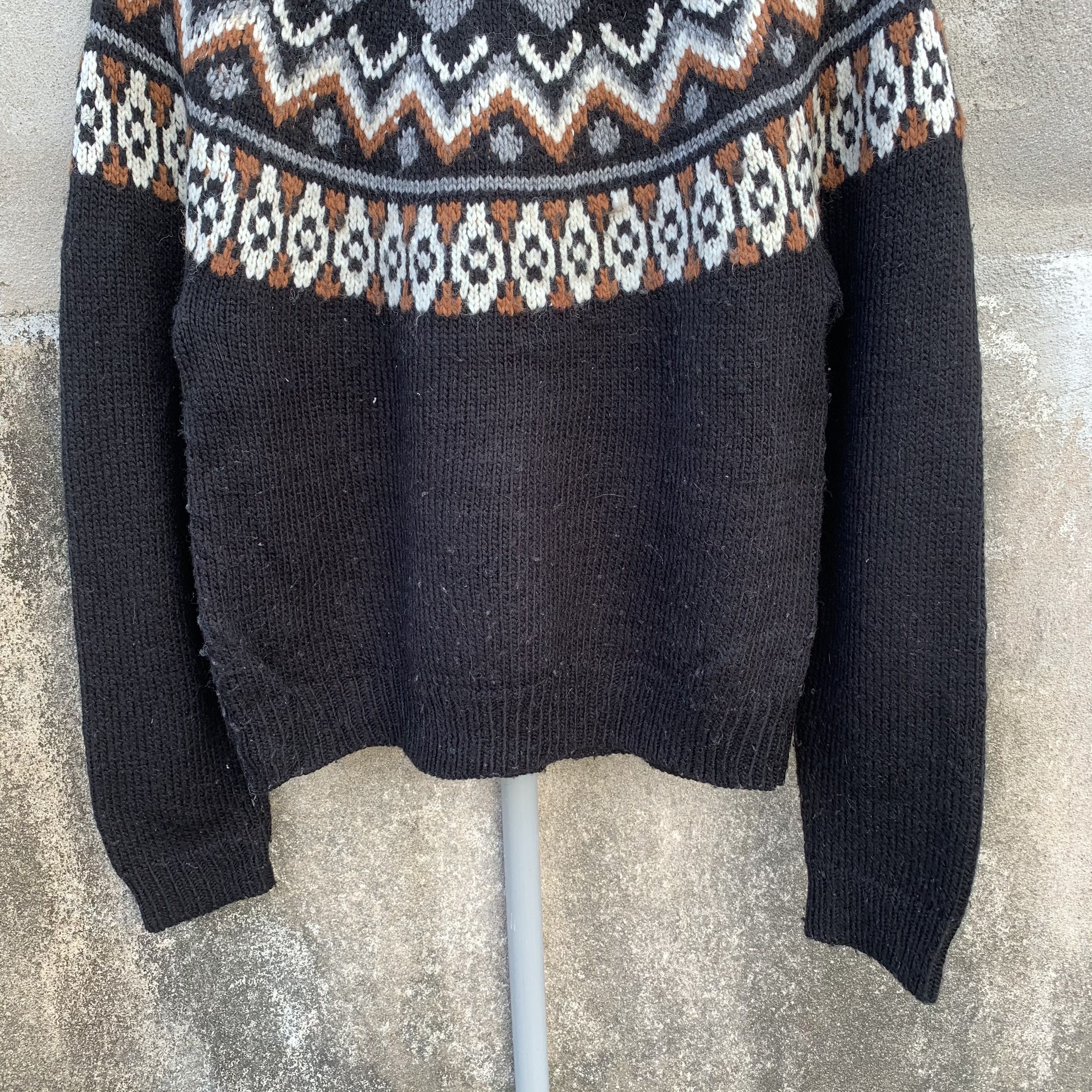 LOWRYS FARM LOWRY FARM Icelandic Motive Knit Cropped RARE Sweater Arts Size US M / EU 48-50 / 2 - 3 Thumbnail