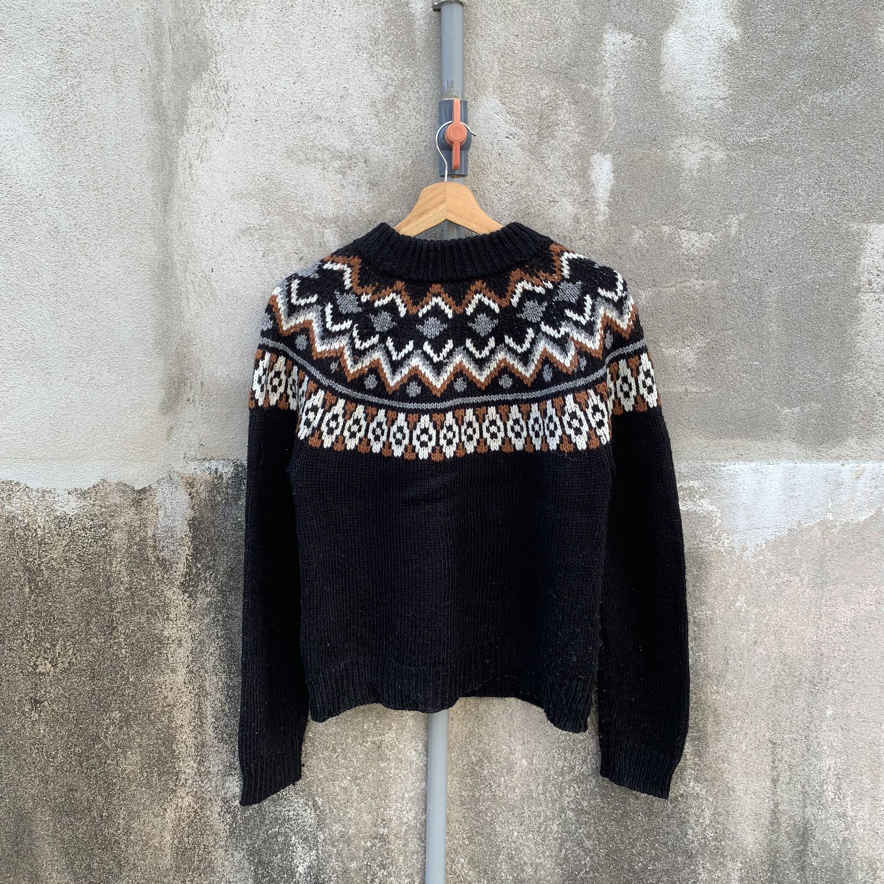 LOWRYS FARM LOWRY FARM Icelandic Motive Knit Cropped RARE Sweater Arts Size US M / EU 48-50 / 2 - 7 Thumbnail