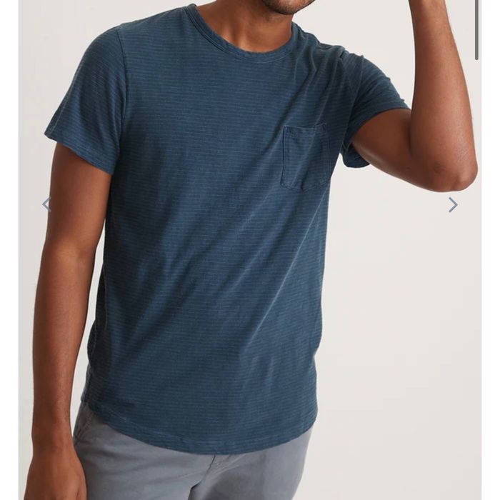 Marine Layer Marine Layer Short sleeve saddle hem pocket tshirt indigo