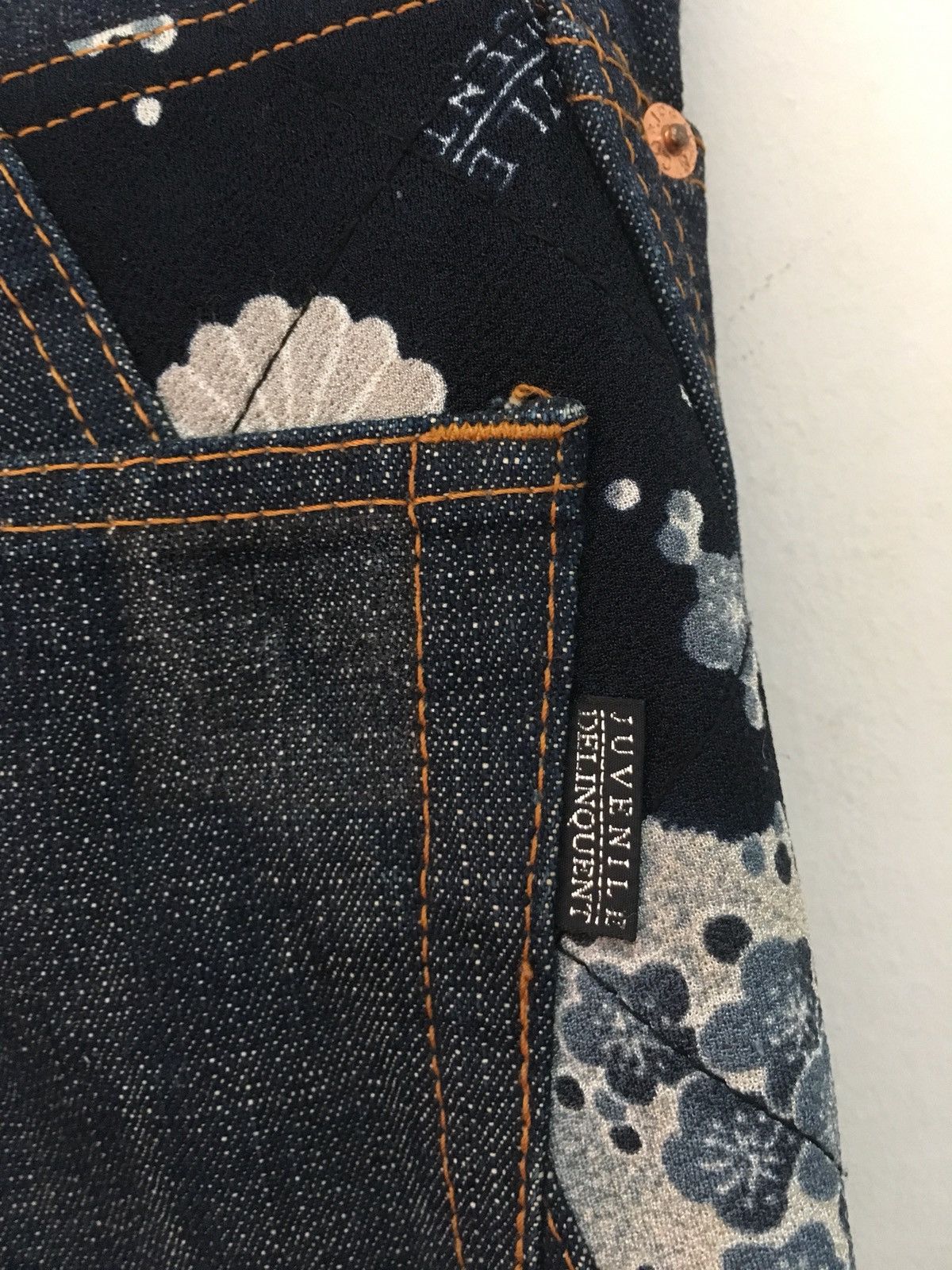 Indigo Juvenile Delinquent Denim Jeans Rare Design Japan Size US 34 / EU 50 - 5 Thumbnail