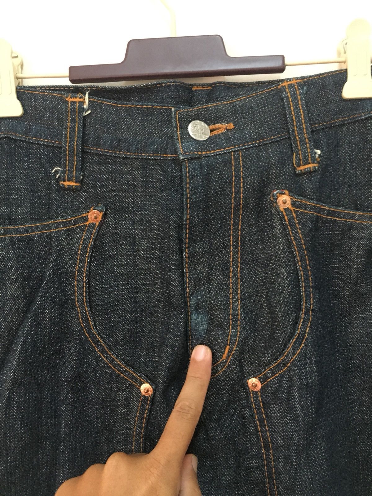 Indigo Juvenile Delinquent Denim Jeans Rare Design Japan Size US 34 / EU 50 - 3 Thumbnail