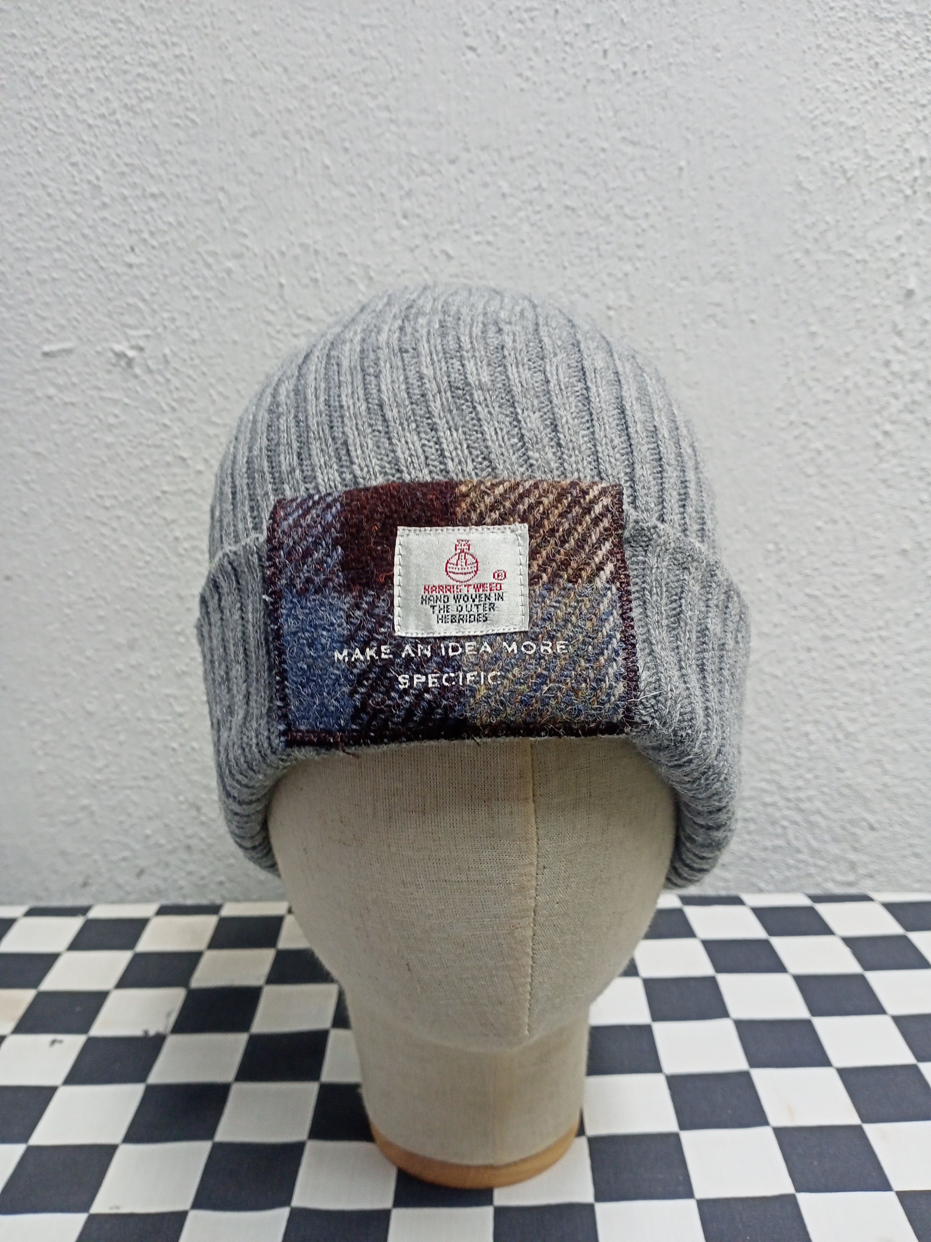 Harris Tweed Vintage Harris Tweed Gray Beanie Hat Luxury Designer Size ONE SIZE - 1 Thumbnail