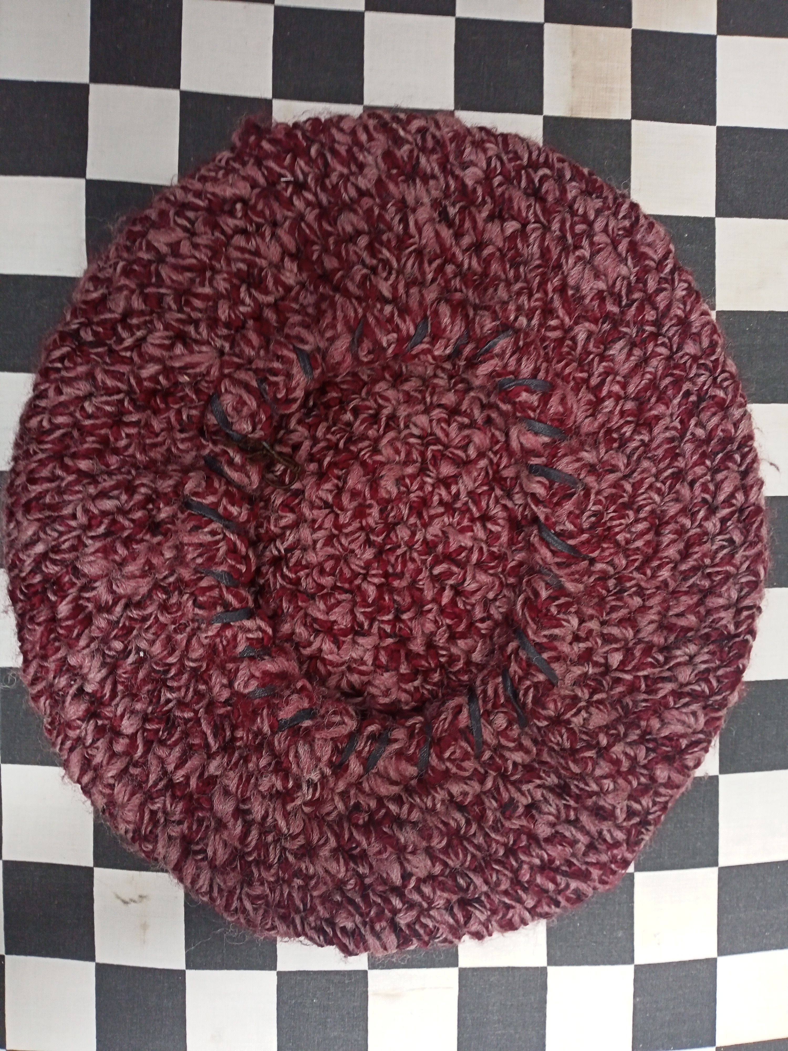 Vintage Vintage Knit Wool Beret Hat Crochet Size ONE SIZE - 7 Thumbnail
