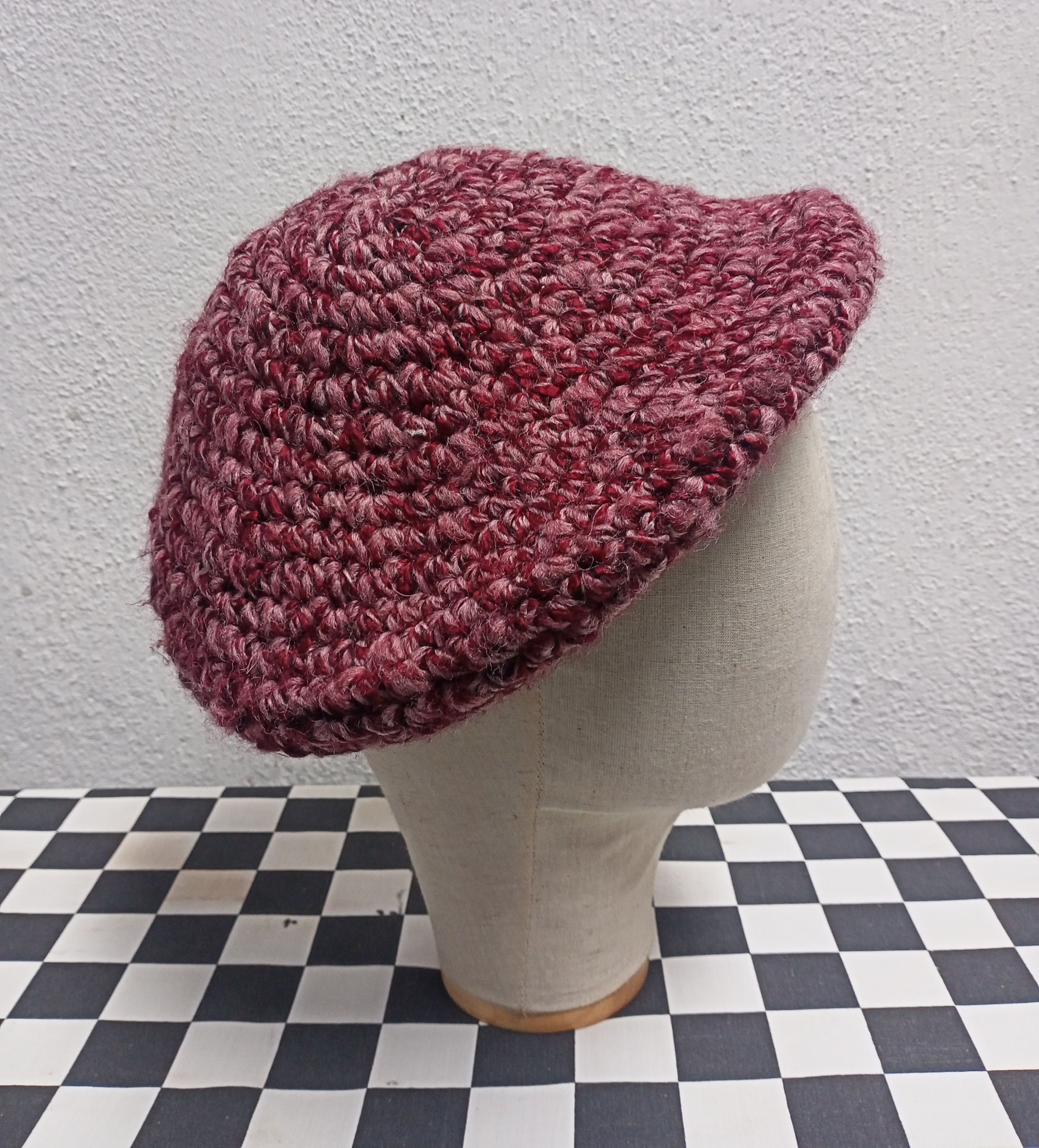 Vintage Vintage Knit Wool Beret Hat Crochet Size ONE SIZE - 1 Thumbnail