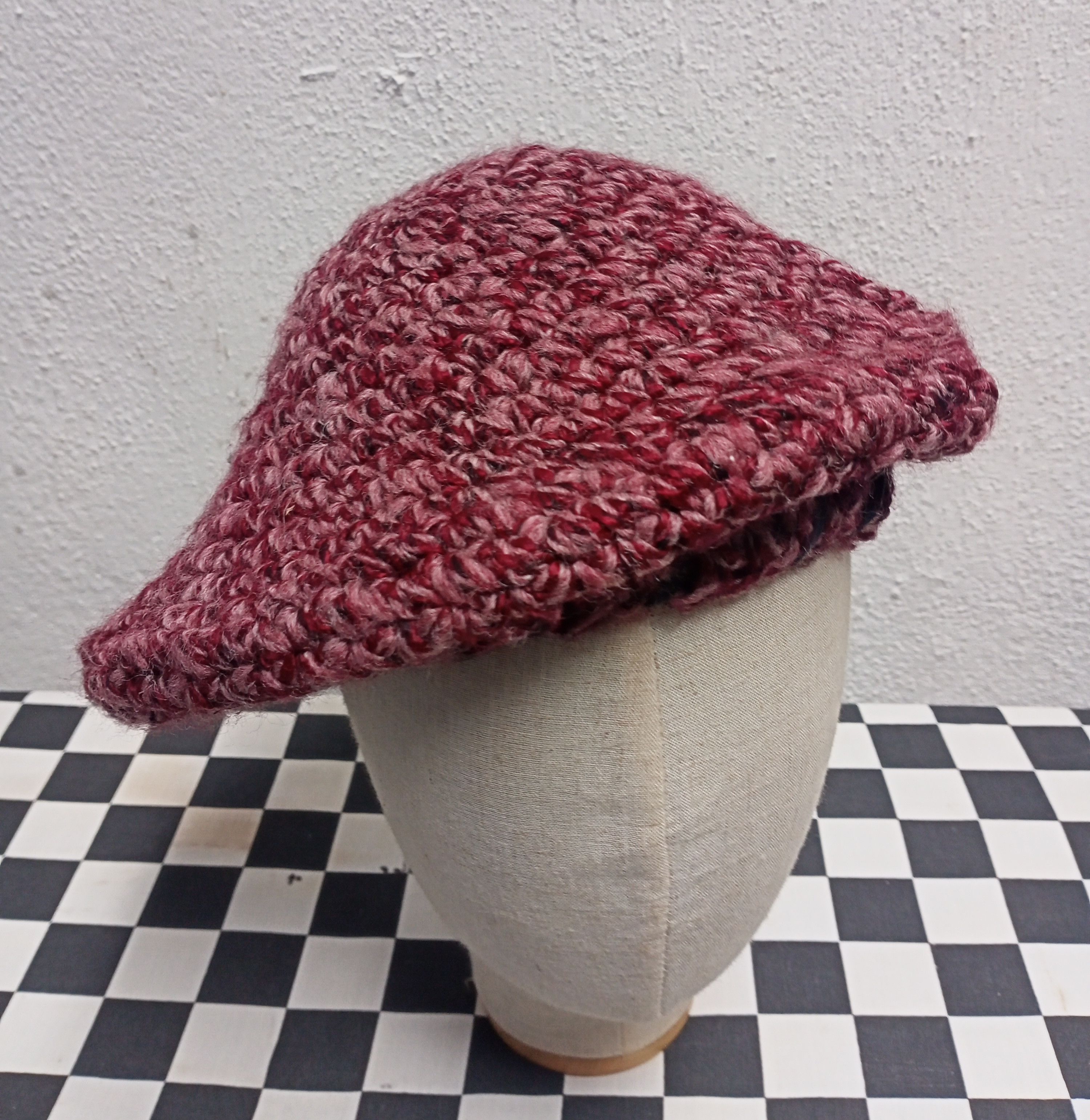 Vintage Vintage Knit Wool Beret Hat Crochet Size ONE SIZE - 4 Thumbnail