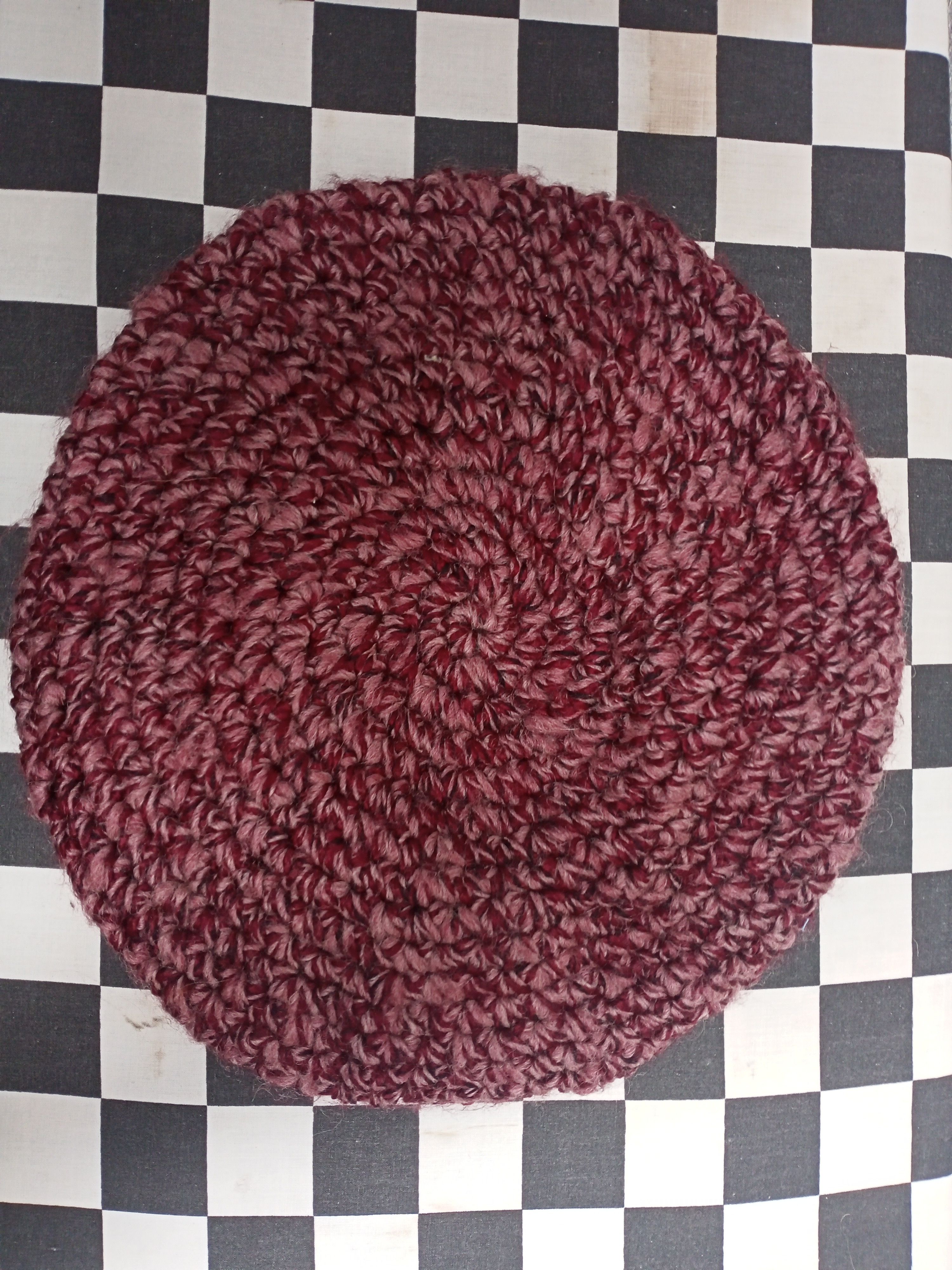 Vintage Vintage Knit Wool Beret Hat Crochet Size ONE SIZE - 6 Thumbnail