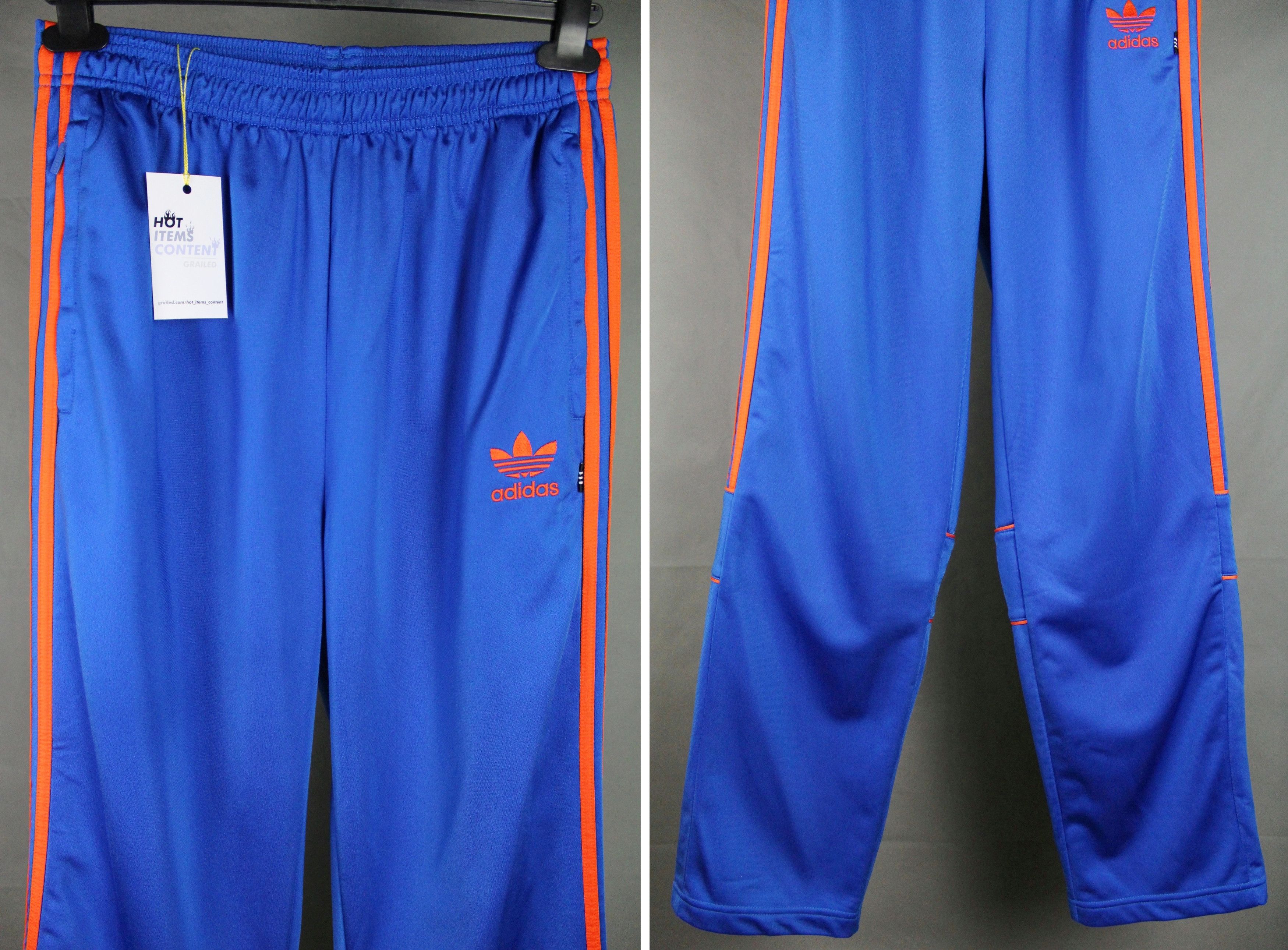 Blue and orange adidas pants online