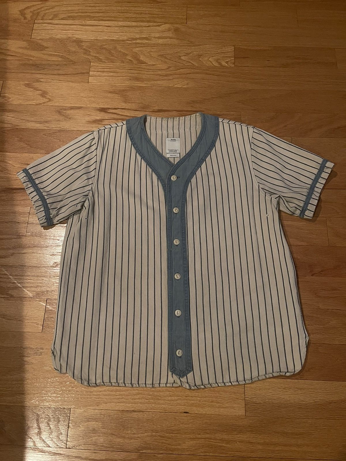 image of Visvim Baseball Shirt in Striped, Men's (Size XL)