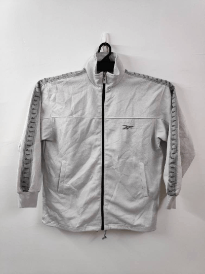 Reebok Vintage Reebok Side Tape Zip Up Sweater Jacket Size US M / EU 48-50 / 2 - 1 Thumbnail
