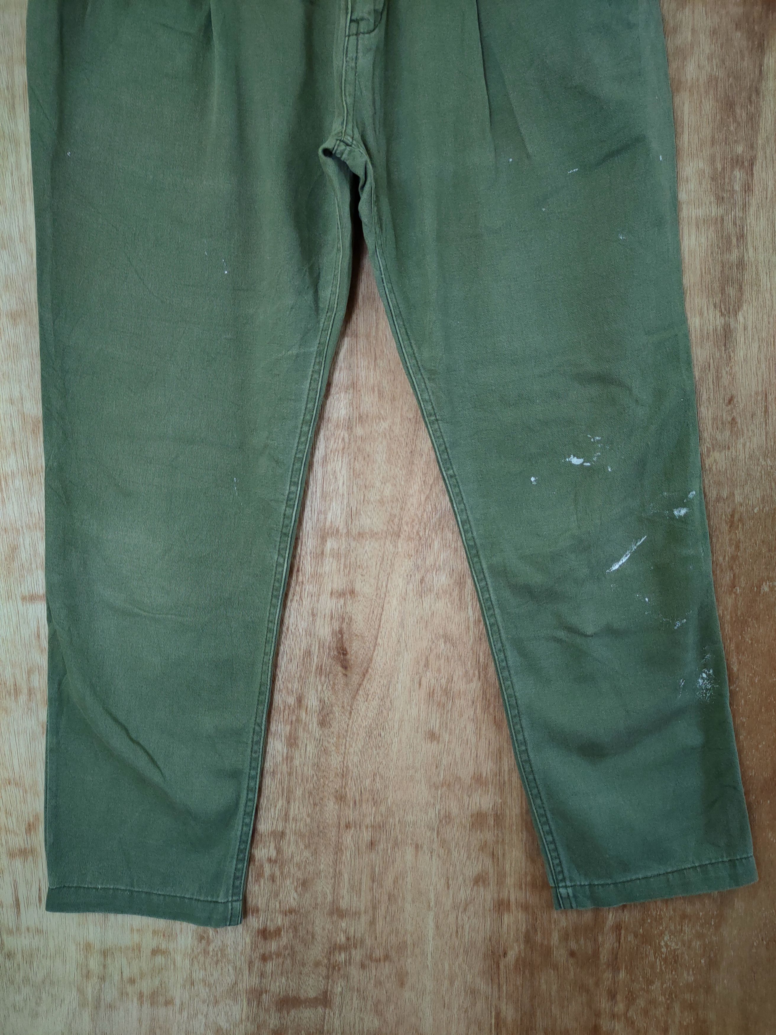 Japanese Brand DLL Retro Girl green cropped pants japan painter #46-316 Size US 28 / EU 44 - 2 Thumbnail