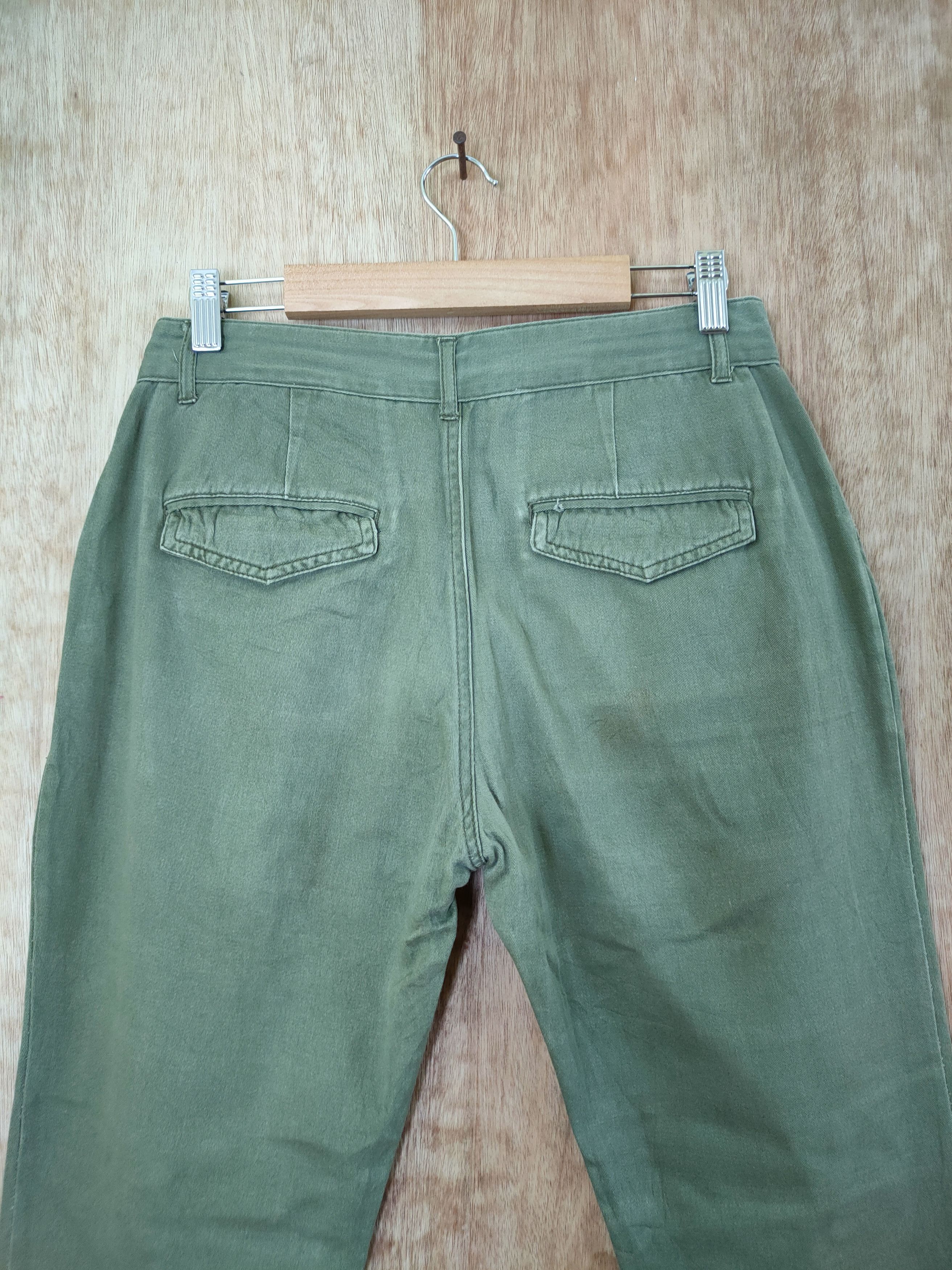 Japanese Brand DLL Retro Girl green cropped pants japan painter #46-316 Size US 28 / EU 44 - 8 Thumbnail