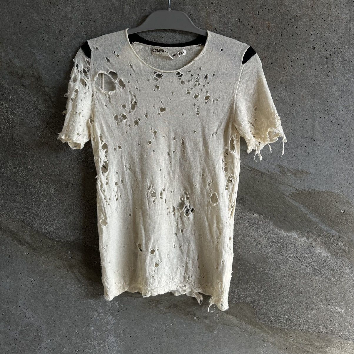 Comme des Garcons AD2001 distressed knit T-shirt Size US M / EU 48-50 / 2 - 1 Thumbnail