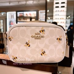 NWT Coach City Tote In Signature Canvas With Bee Print C8590