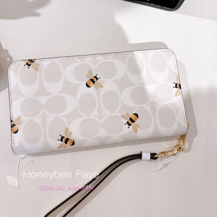 Phone Wallet In Signature Canvas With Bee Print