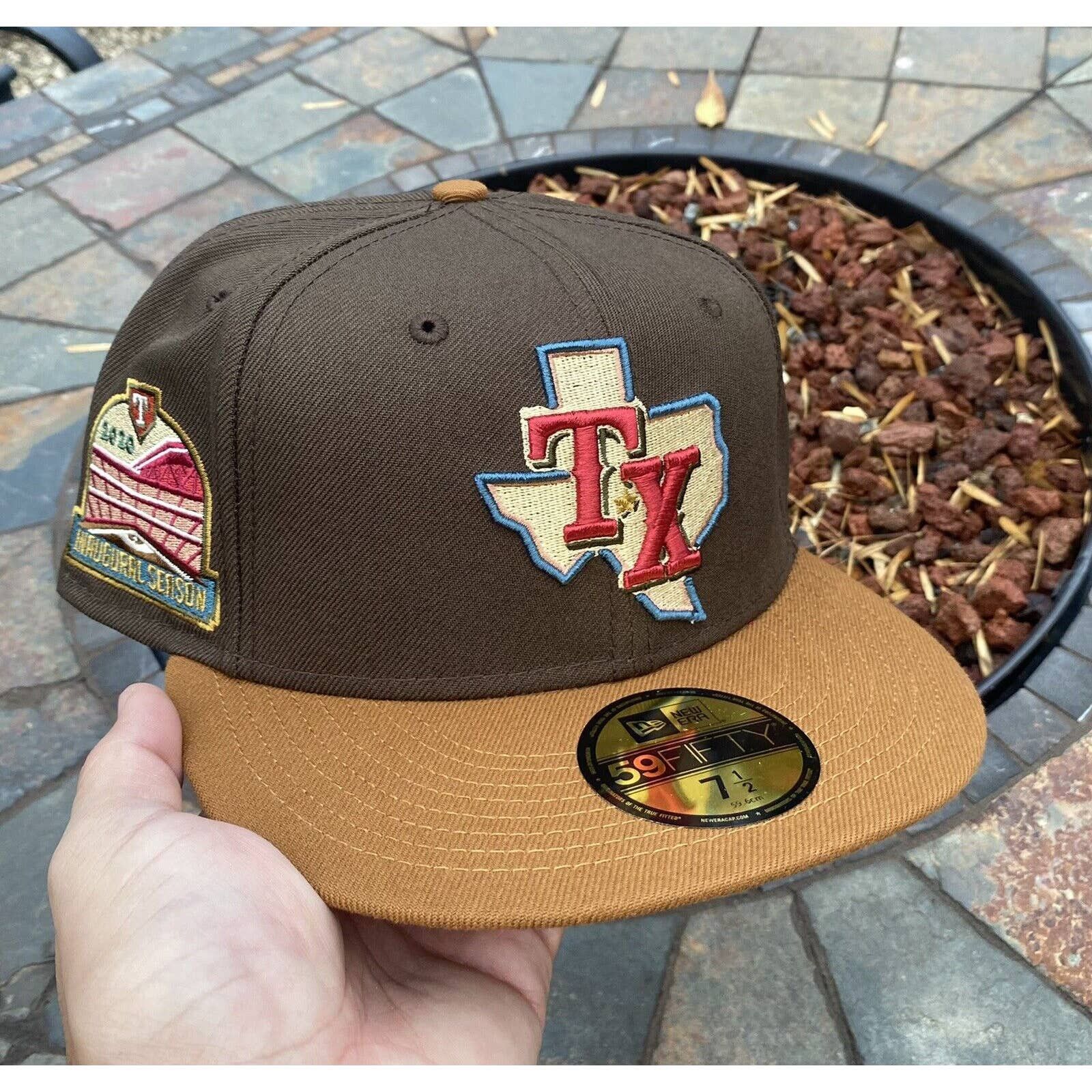Casquette New Era Ajustée – Texas Rangers – Taille 7 1/8 – Bleu – Occasion