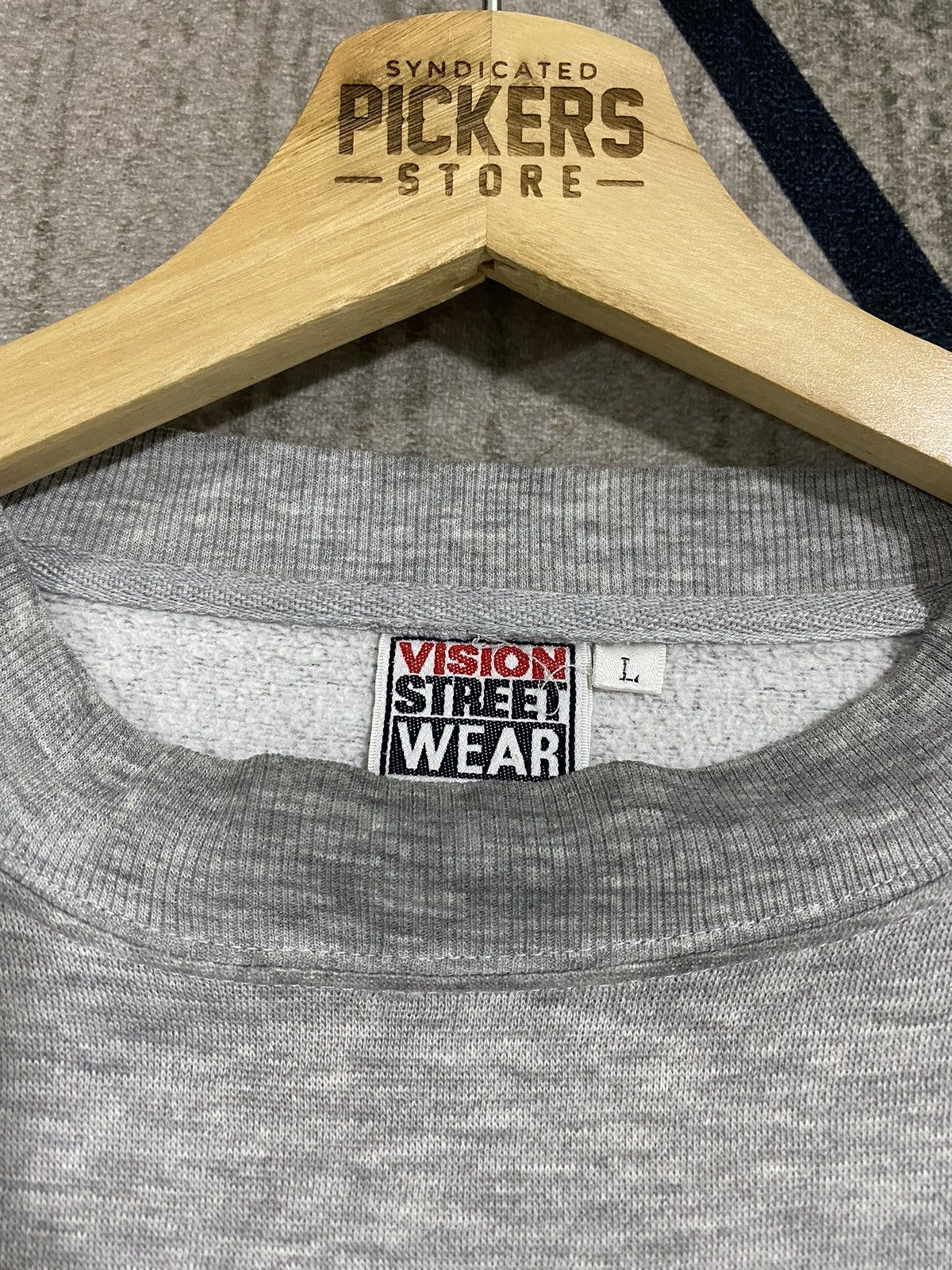 Vintage × Vision Streetwear Vintage 90s Vision StreetWear Big Logo Spellout Grey Large Size US L / EU 52-54 / 3 - 5 Thumbnail