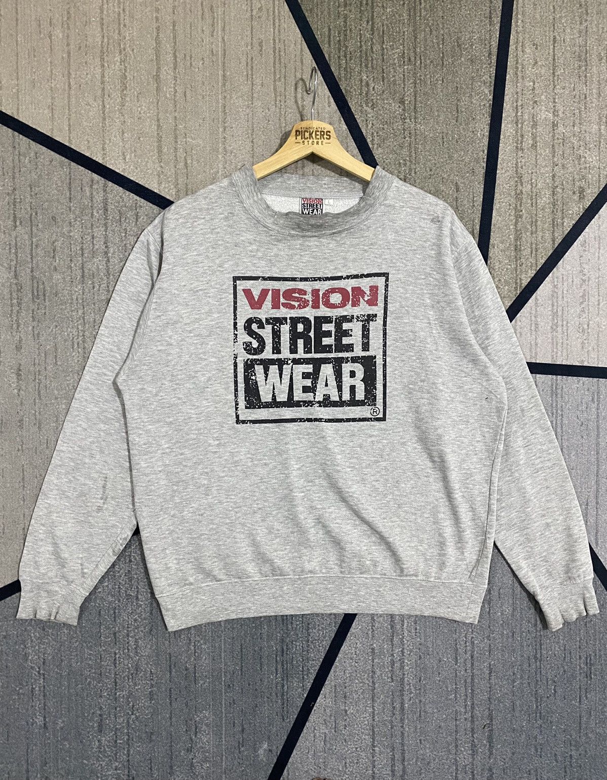 Vintage × Vision Streetwear Vintage 90s Vision StreetWear Big Logo Spellout Grey Large Size US L / EU 52-54 / 3 - 1 Thumbnail