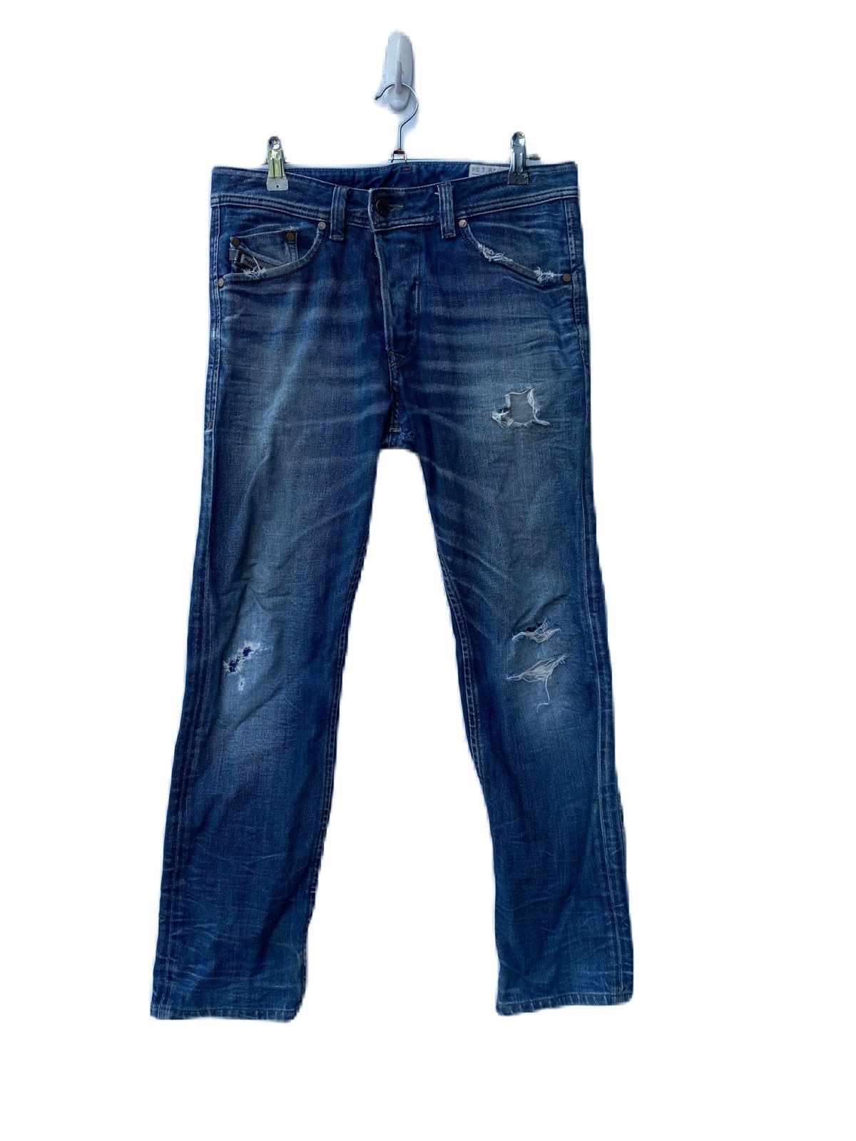 image of Diesel Product Denim Pants Distress Kurt Cobain Darron in Blue Denim, Men's (Size 28)