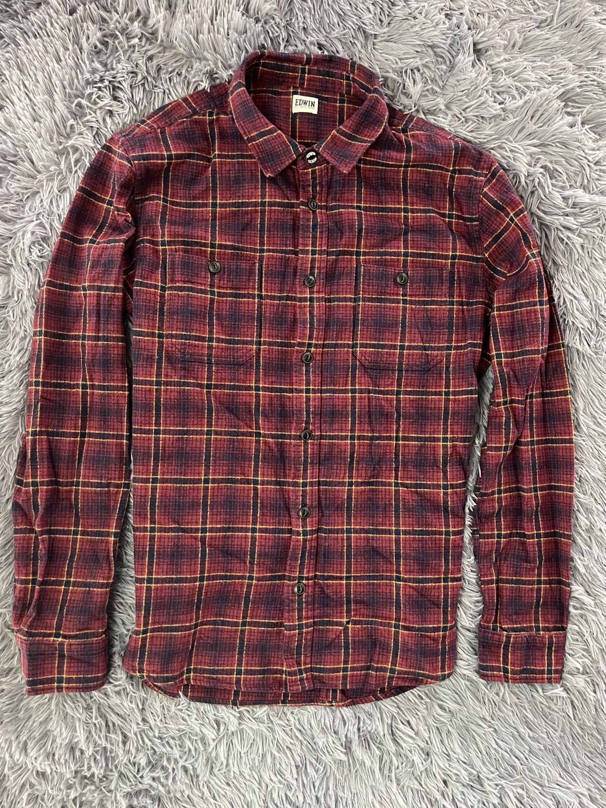 Edwin × Japanese Brand × Vintage Edwin flannel shirt Travis Scott style made in Japan Size US L / EU 52-54 / 3 - 1 Thumbnail