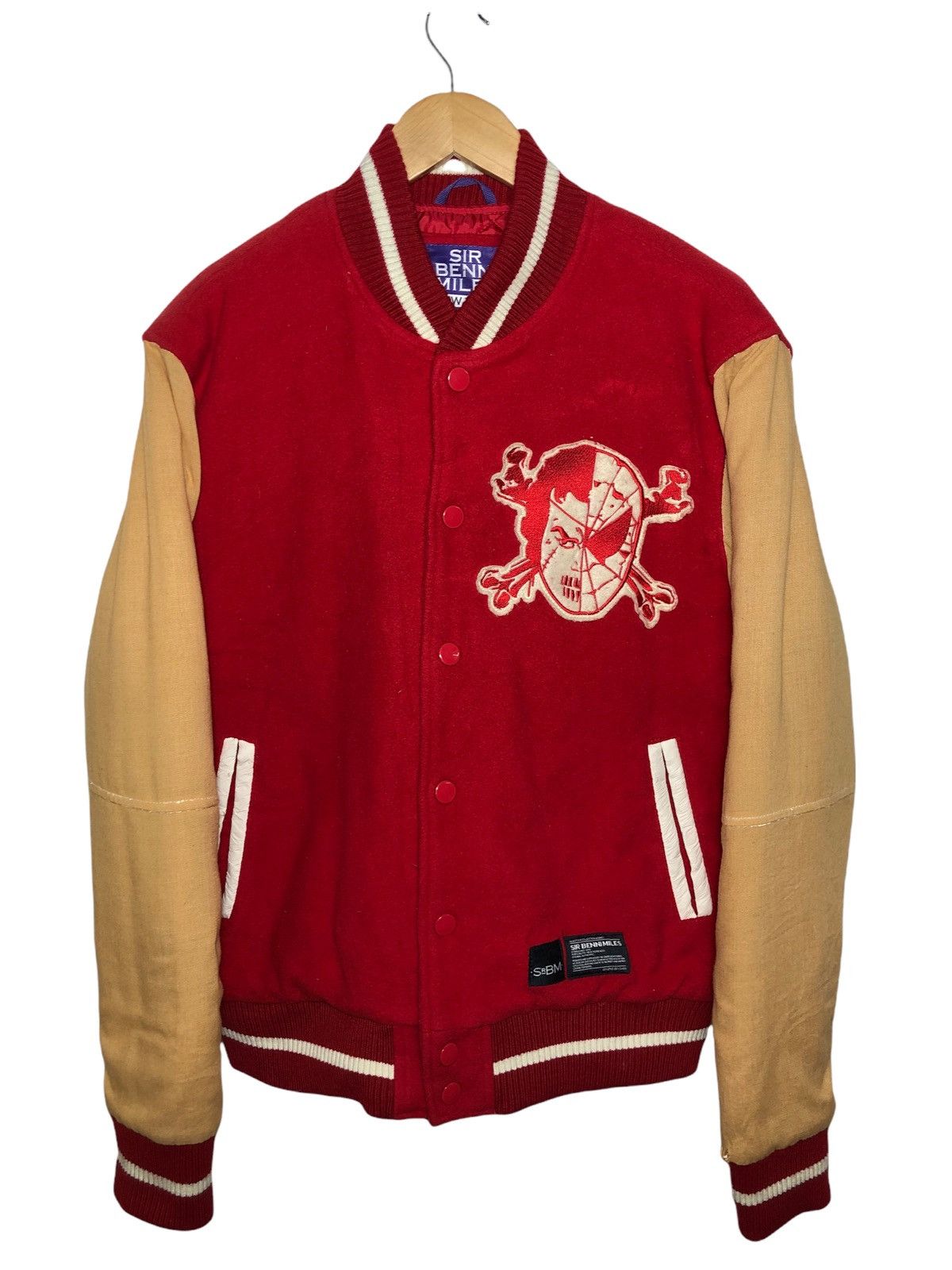 If Six Was Nine Vintage Sir Benni Miles Skull logo wool Varsity javket Size US M / EU 48-50 / 2 - 1 Thumbnail