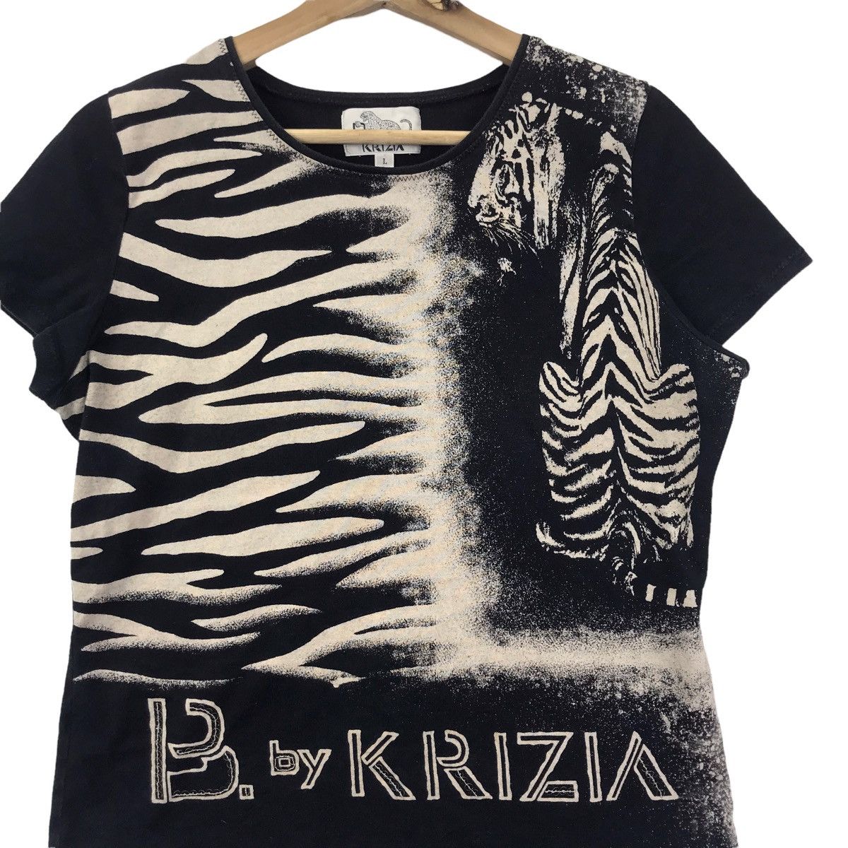 Krizia Uomo BASIC By KRIZIA Italian Designer Tiger Black T shirt Size L / US 10 / IT 46 - 3 Thumbnail