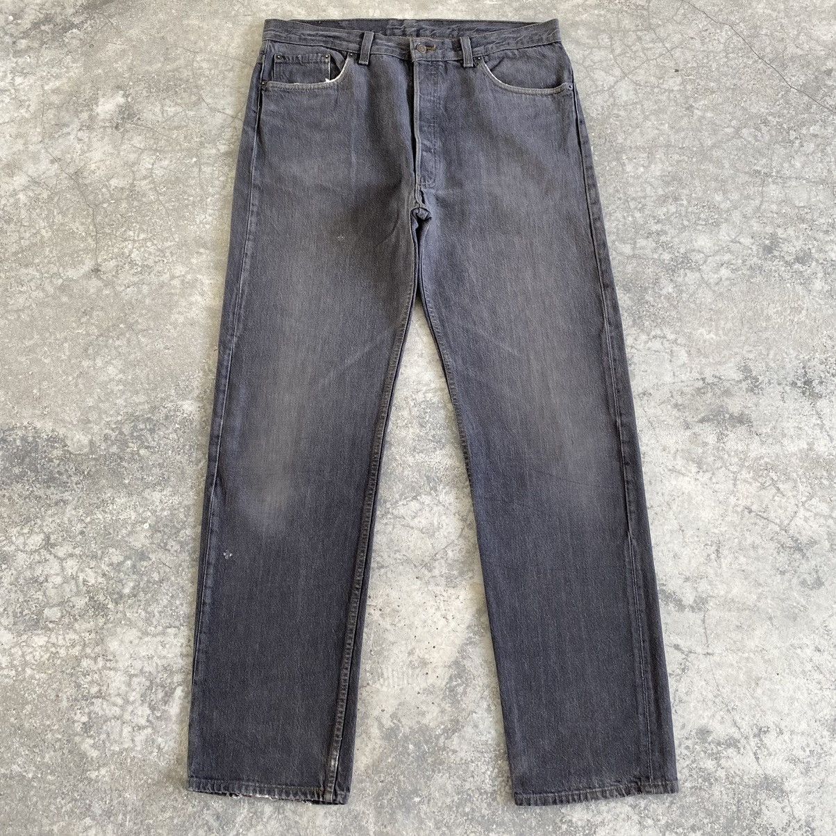 Levi's Size 37x33.5 VTG Late 80’s Levi's 501 Faded Black Jeans Size US 37 - 1 Thumbnail