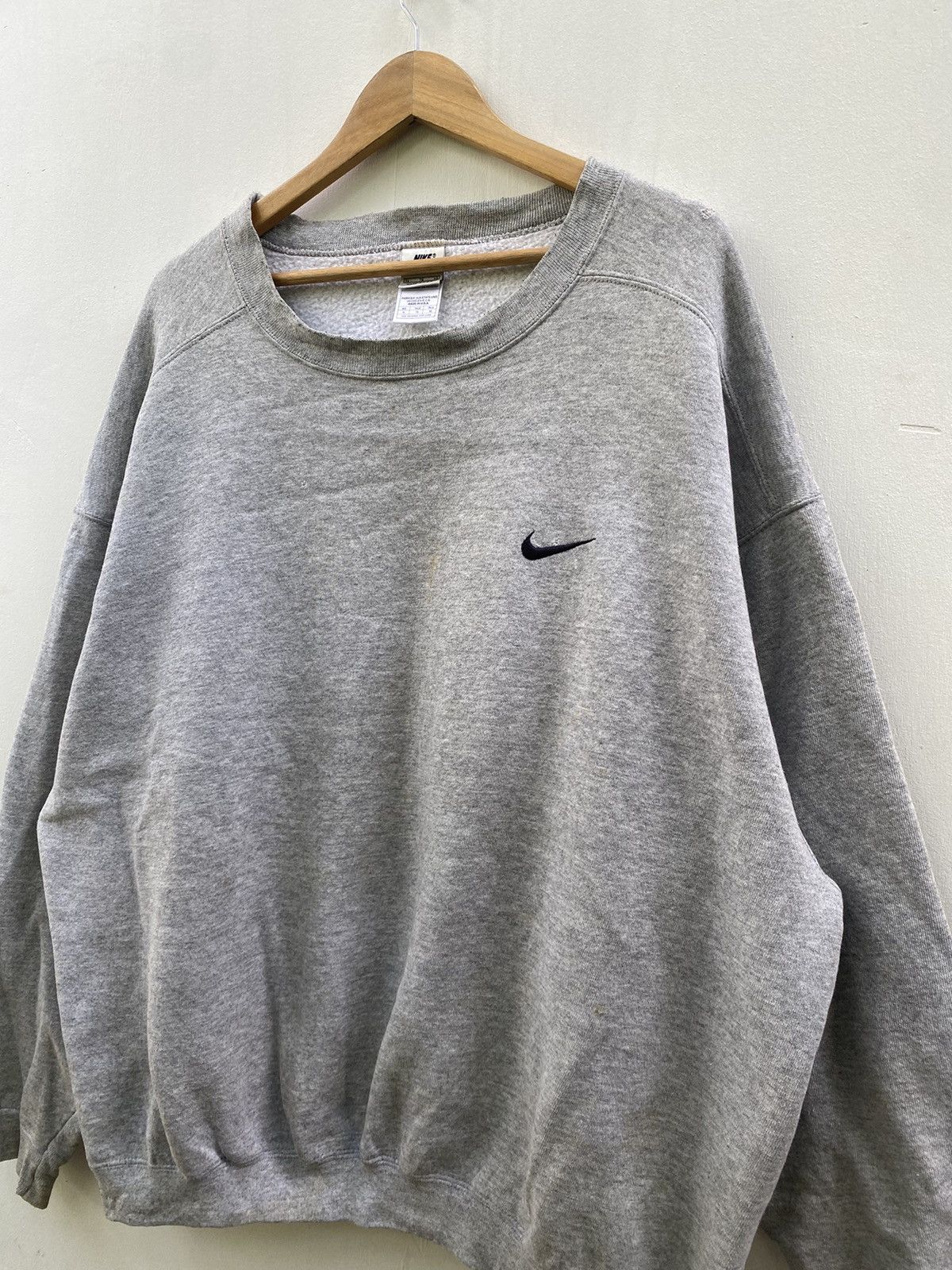 Nike Nike Swoosh Beige Grey Oversized Sweatshirts Size US XL / EU 56 / 4 - 3 Thumbnail
