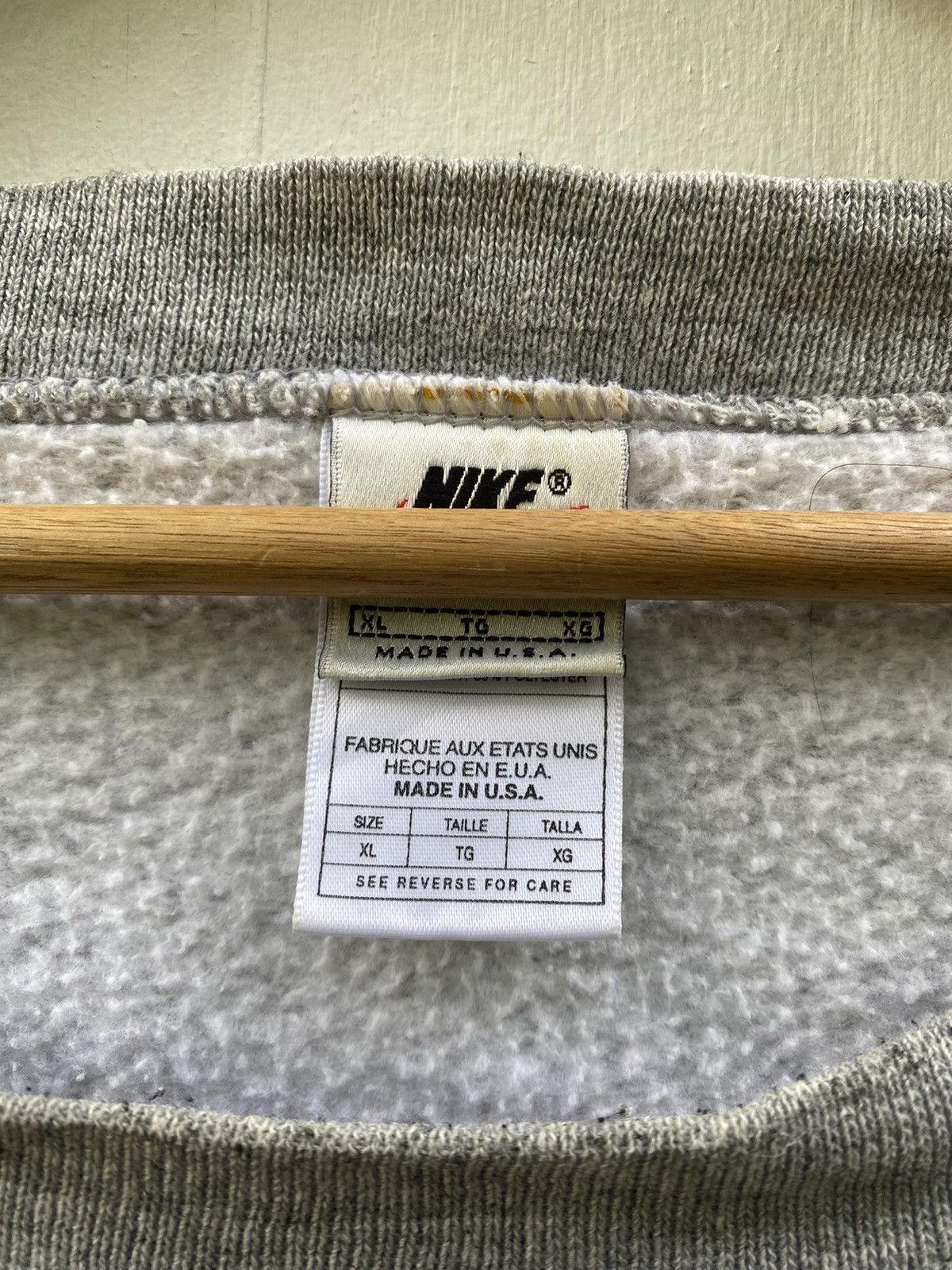 Nike Nike Swoosh Beige Grey Oversized Sweatshirts Size US XL / EU 56 / 4 - 6 Thumbnail