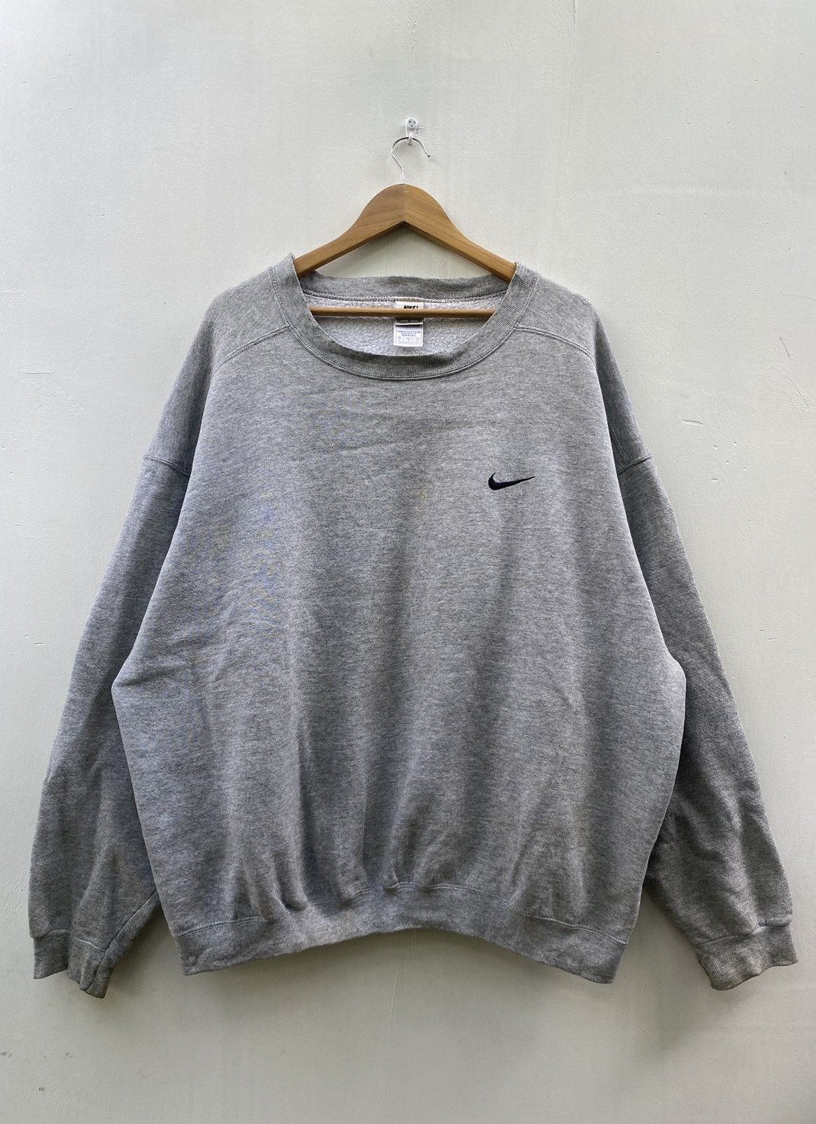 Nike Nike Swoosh Beige Grey Oversized Sweatshirts Size US XL / EU 56 / 4 - 1 Thumbnail