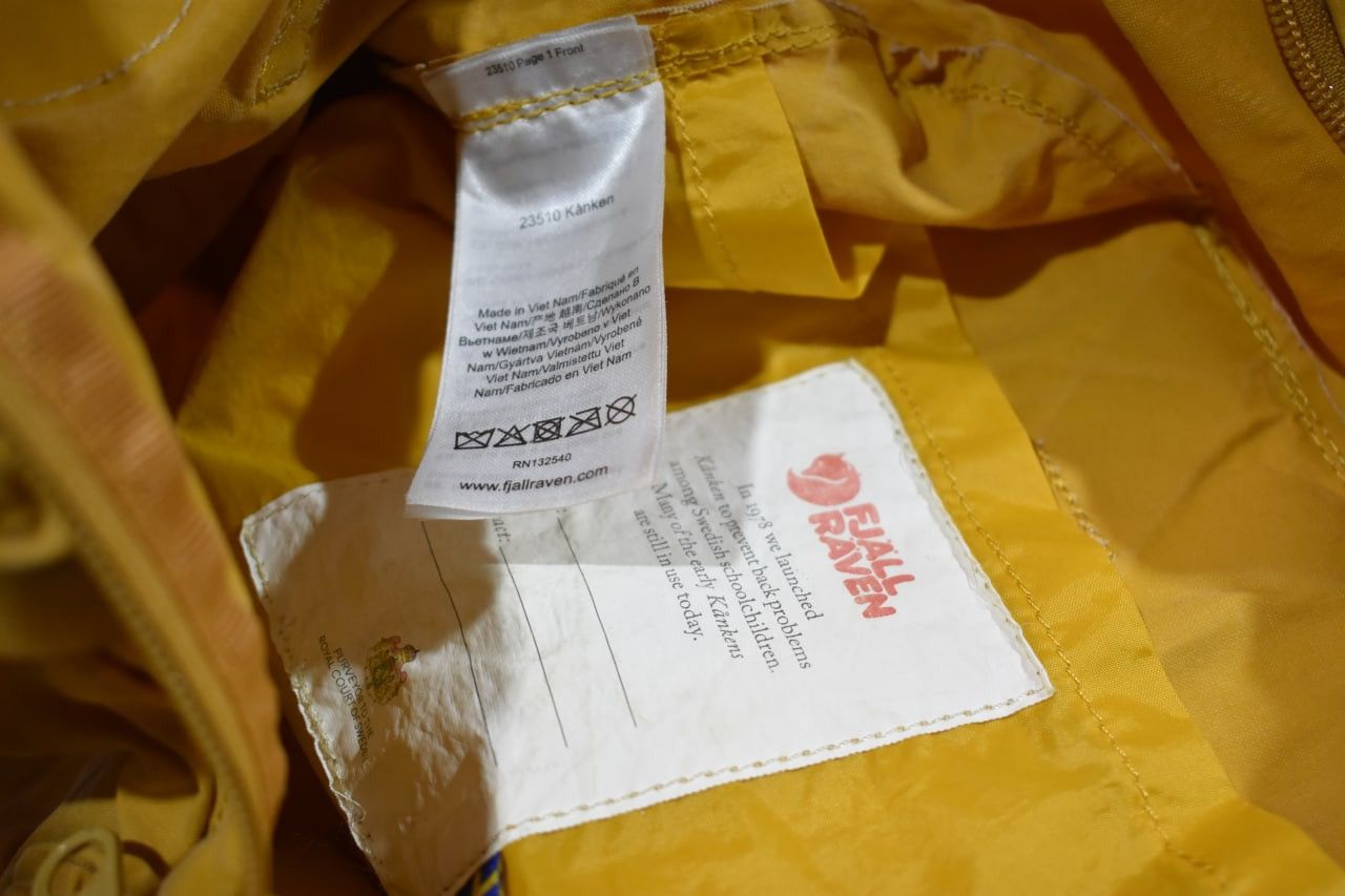 Fjallraven Kanken Yellow Bag Size ONE SIZE - 5 Thumbnail