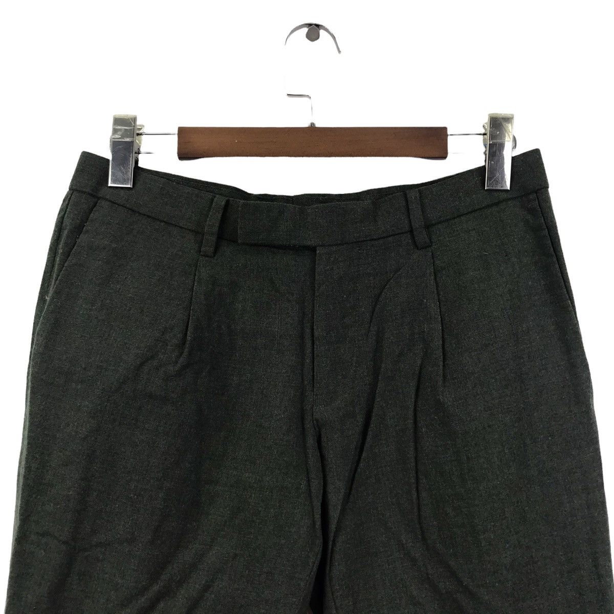 ABAHOUSE ABAHOUSE Japanese Brand Green Slim Fit Wool Casual Trousers Size US 31 - 2 Thumbnail