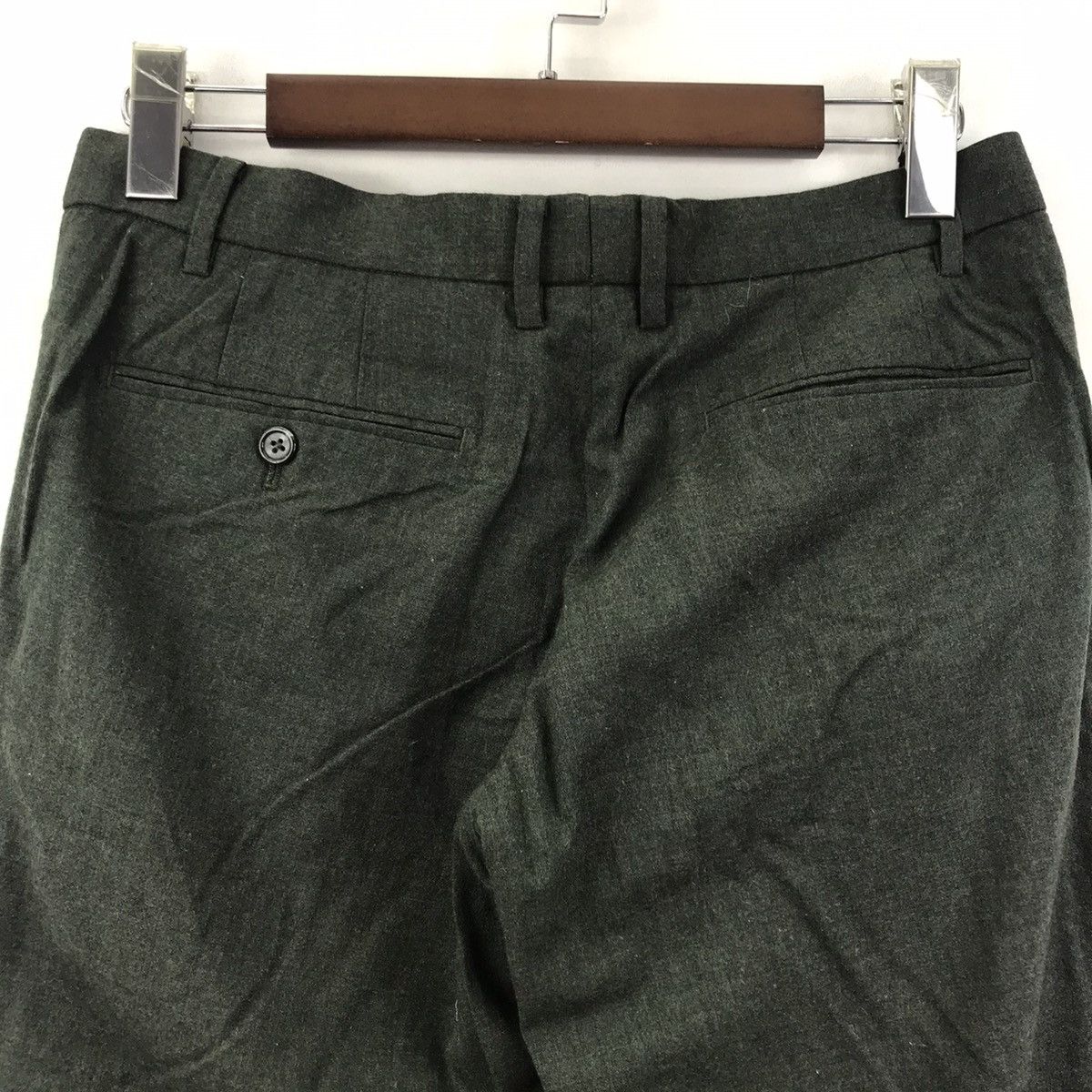 ABAHOUSE ABAHOUSE Japanese Brand Green Slim Fit Wool Casual Trousers Size US 31 - 8 Thumbnail