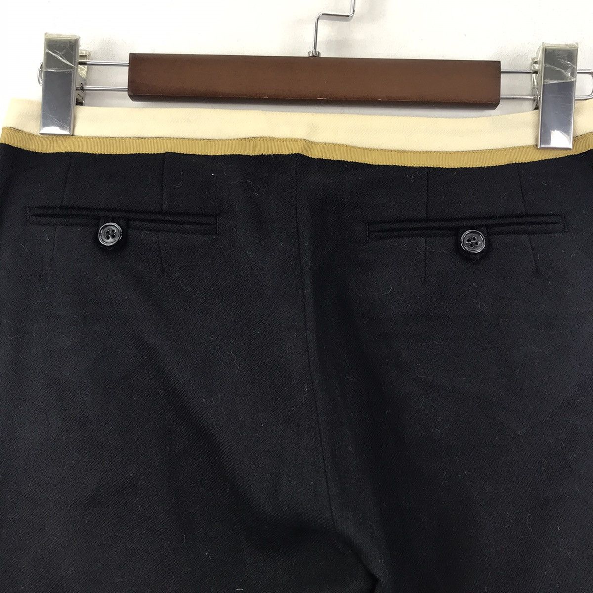 Japanese Brand MIMPIE Japanese Brand Boot Cut Wool Black CasualTrousersPant Size 27" / US 4 / IT 40 - 7 Thumbnail