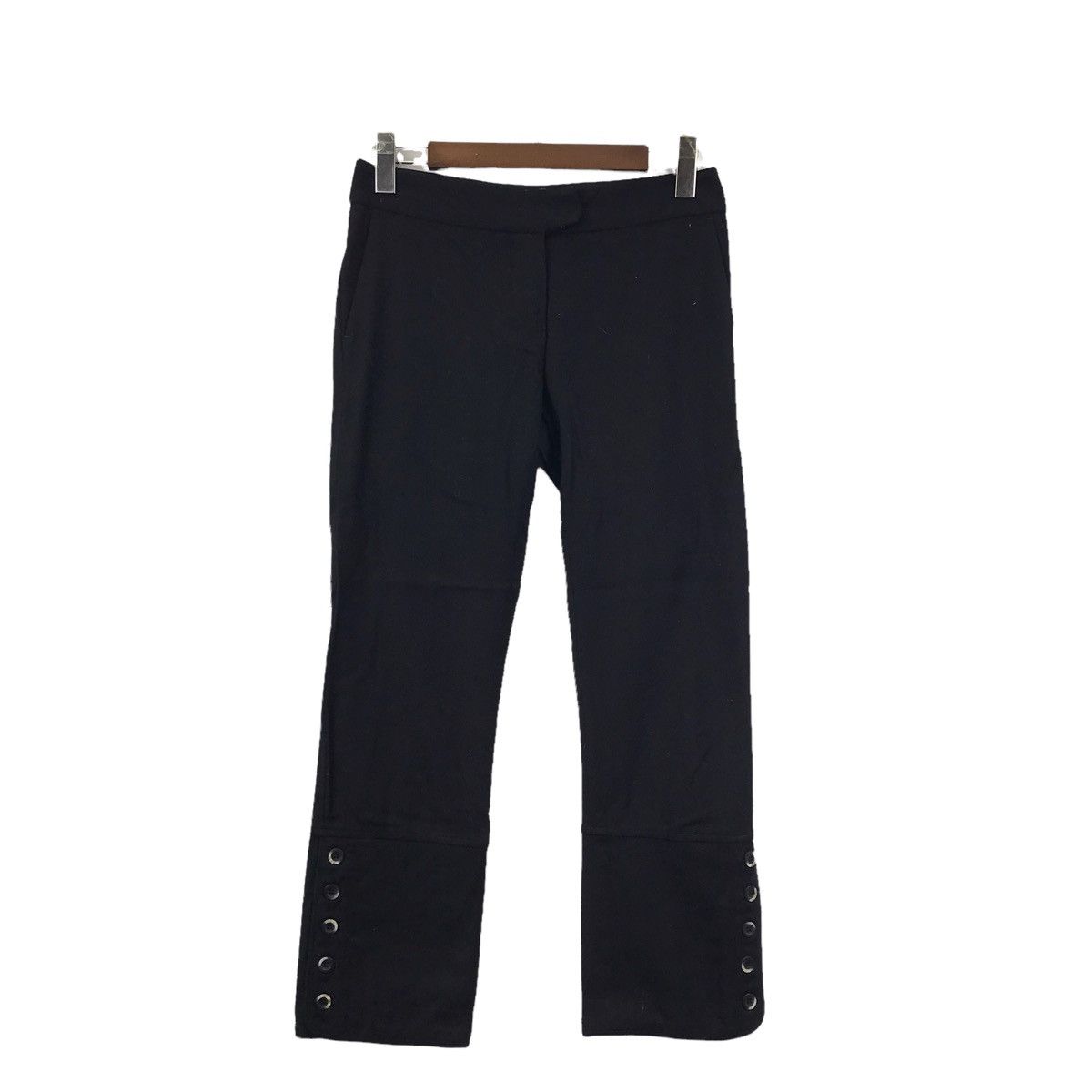 Vintage SPORTMAX Portugal Brand Black Slim Fit Wool Casual Trousers Size US 29 - 1 Thumbnail