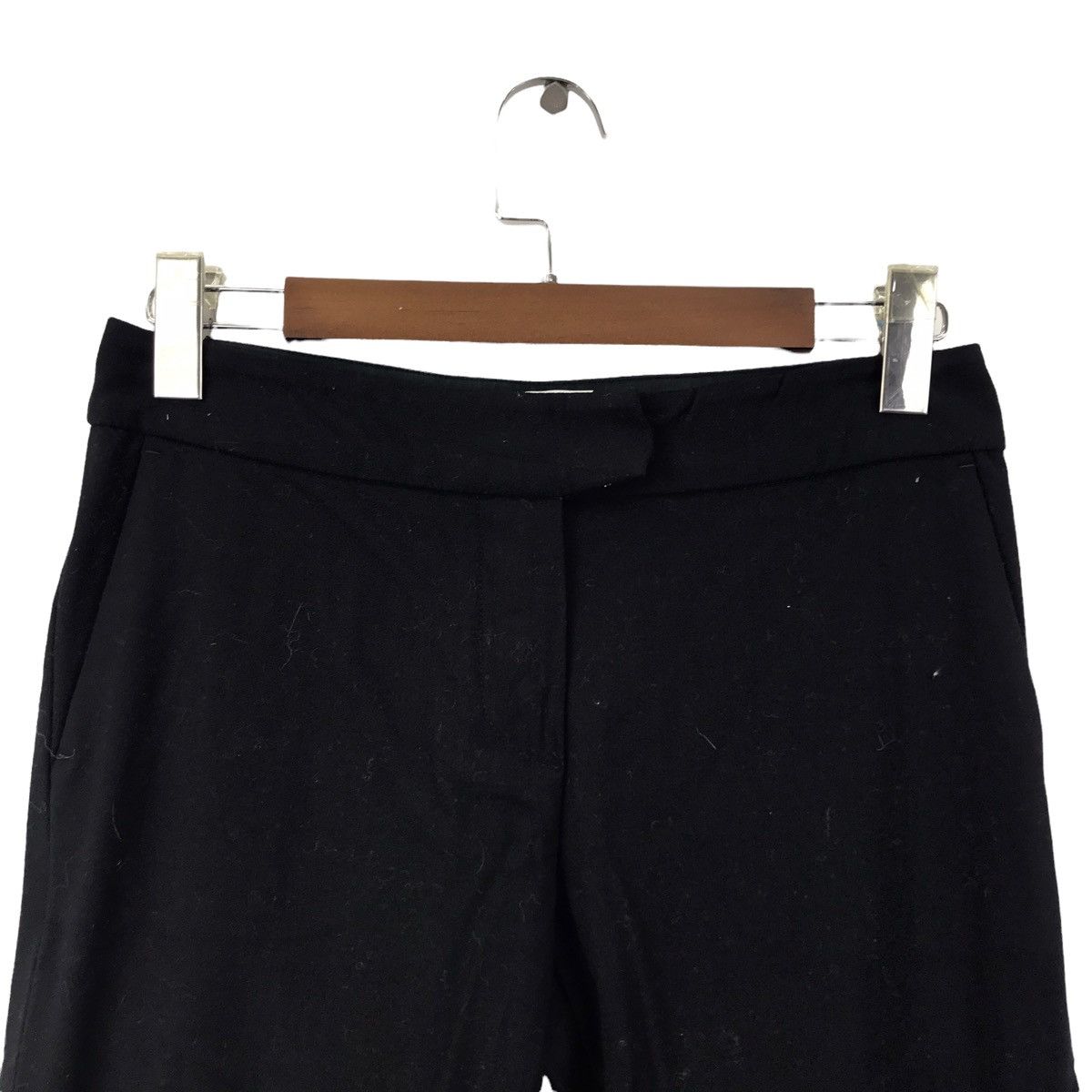 Vintage SPORTMAX Portugal Brand Black Slim Fit Wool Casual Trousers Size US 29 - 2 Thumbnail