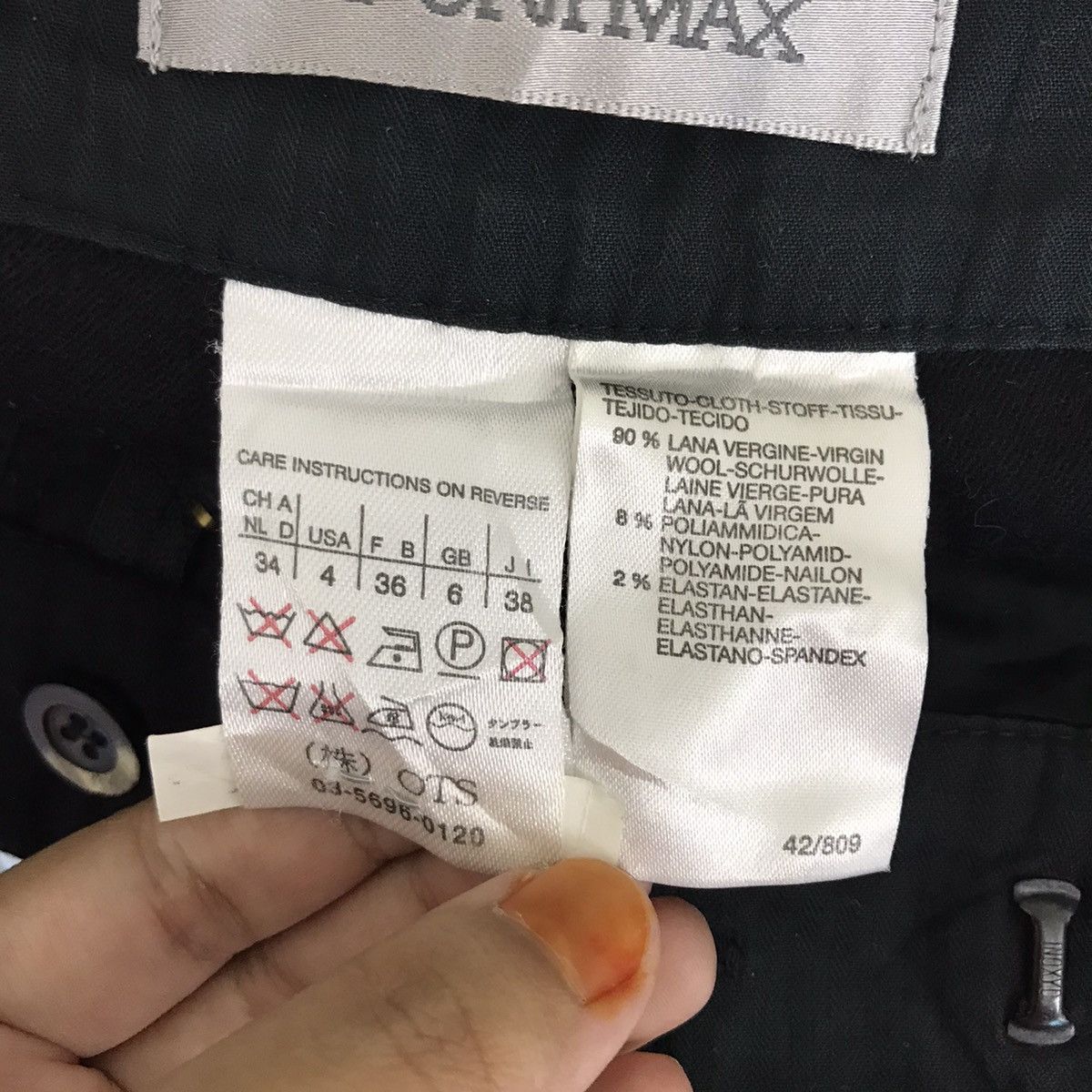 Vintage SPORTMAX Portugal Brand Black Slim Fit Wool Casual Trousers Size US 29 - 5 Thumbnail