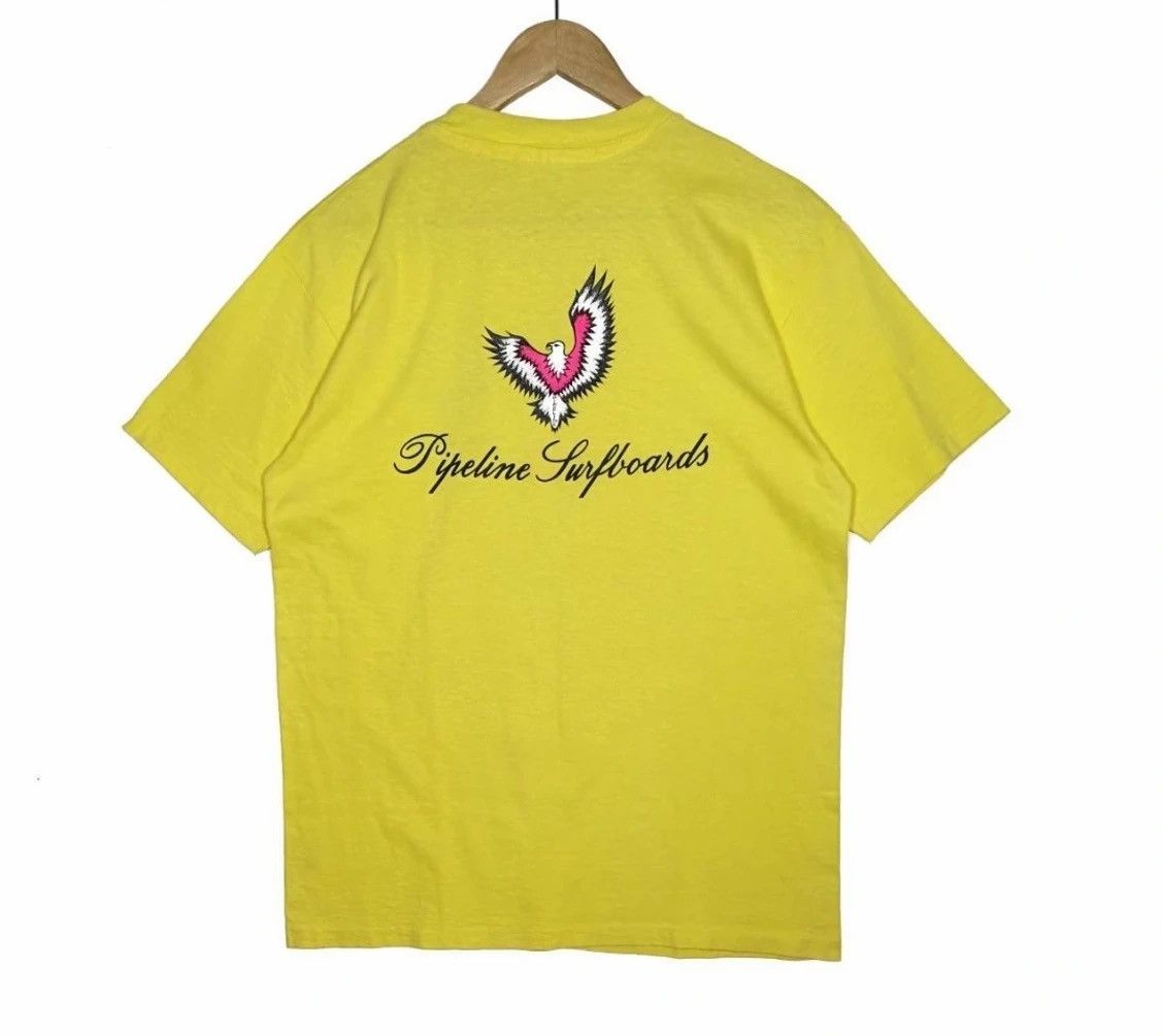Vintage vintage 80s pipeline surfboard tshirt surfwear surf brand Size US L / EU 52-54 / 3 - 1 Thumbnail