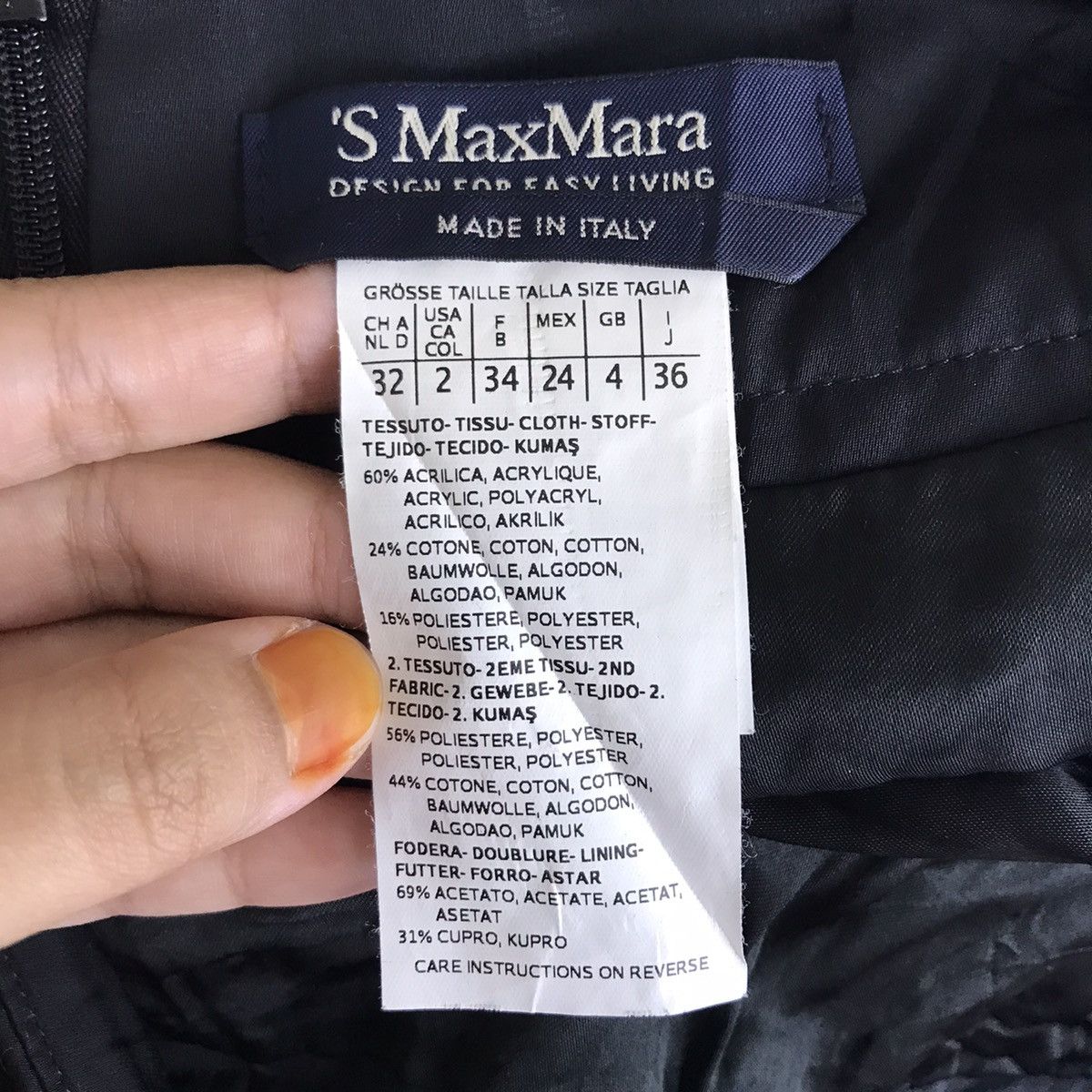 Max Mara MAX MARA Italy Designer Black Fur Skirt Size 27" / US 4 / IT 40 - 4 Thumbnail