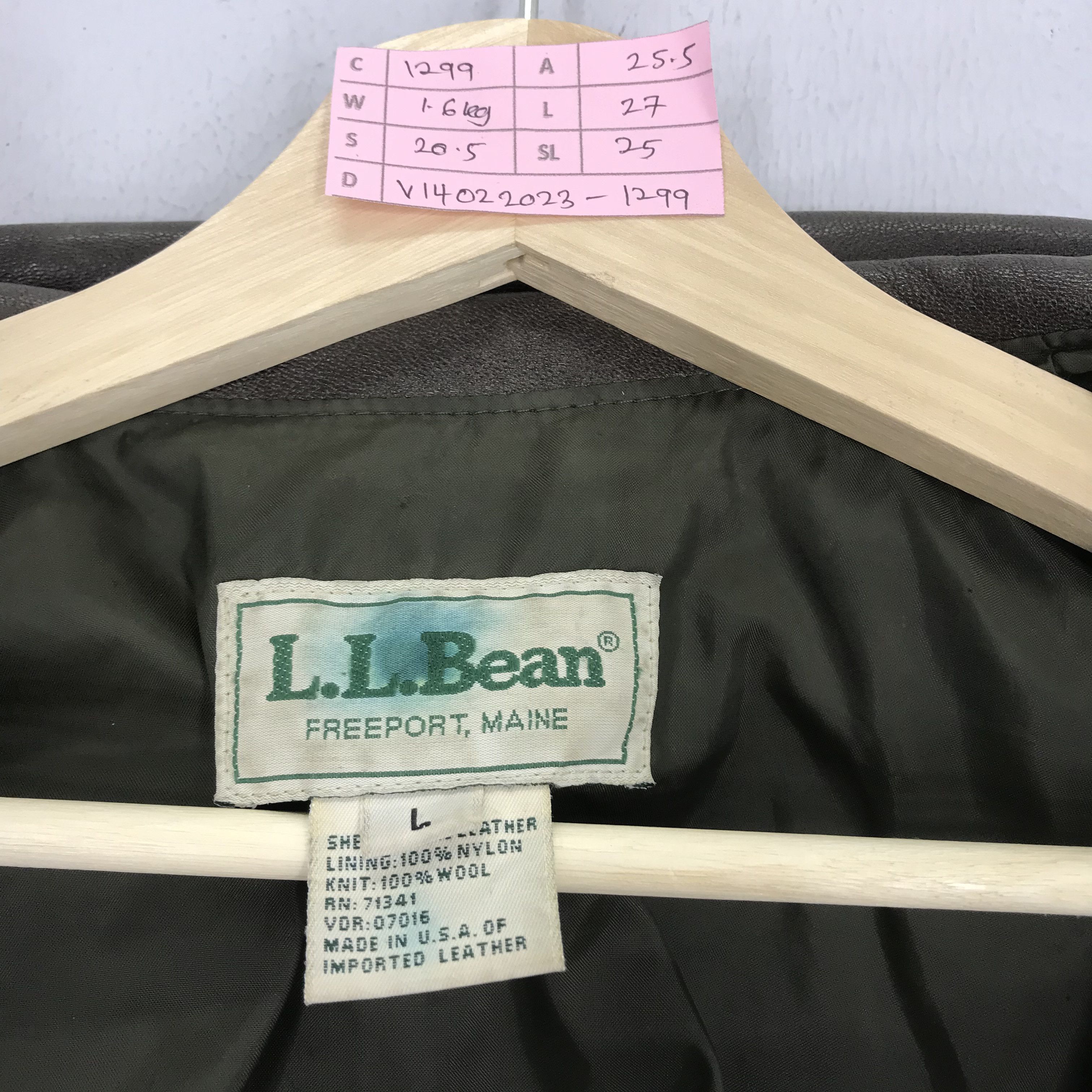 L.L. Bean Vintage 90's LL Bean Usa Leather Jacket Bomber Flight Jacket Size US L / EU 52-54 / 3 - 13 Thumbnail
