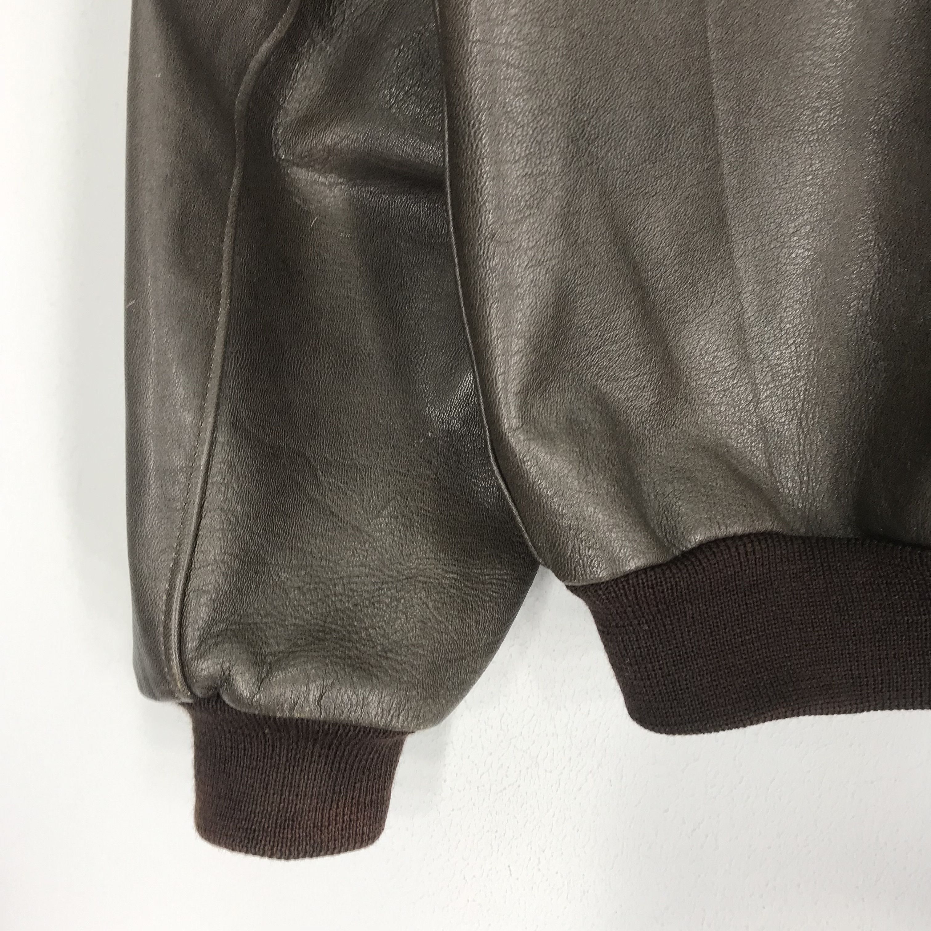 L.L. Bean Vintage 90's LL Bean Usa Leather Jacket Bomber Flight Jacket Size US L / EU 52-54 / 3 - 10 Thumbnail
