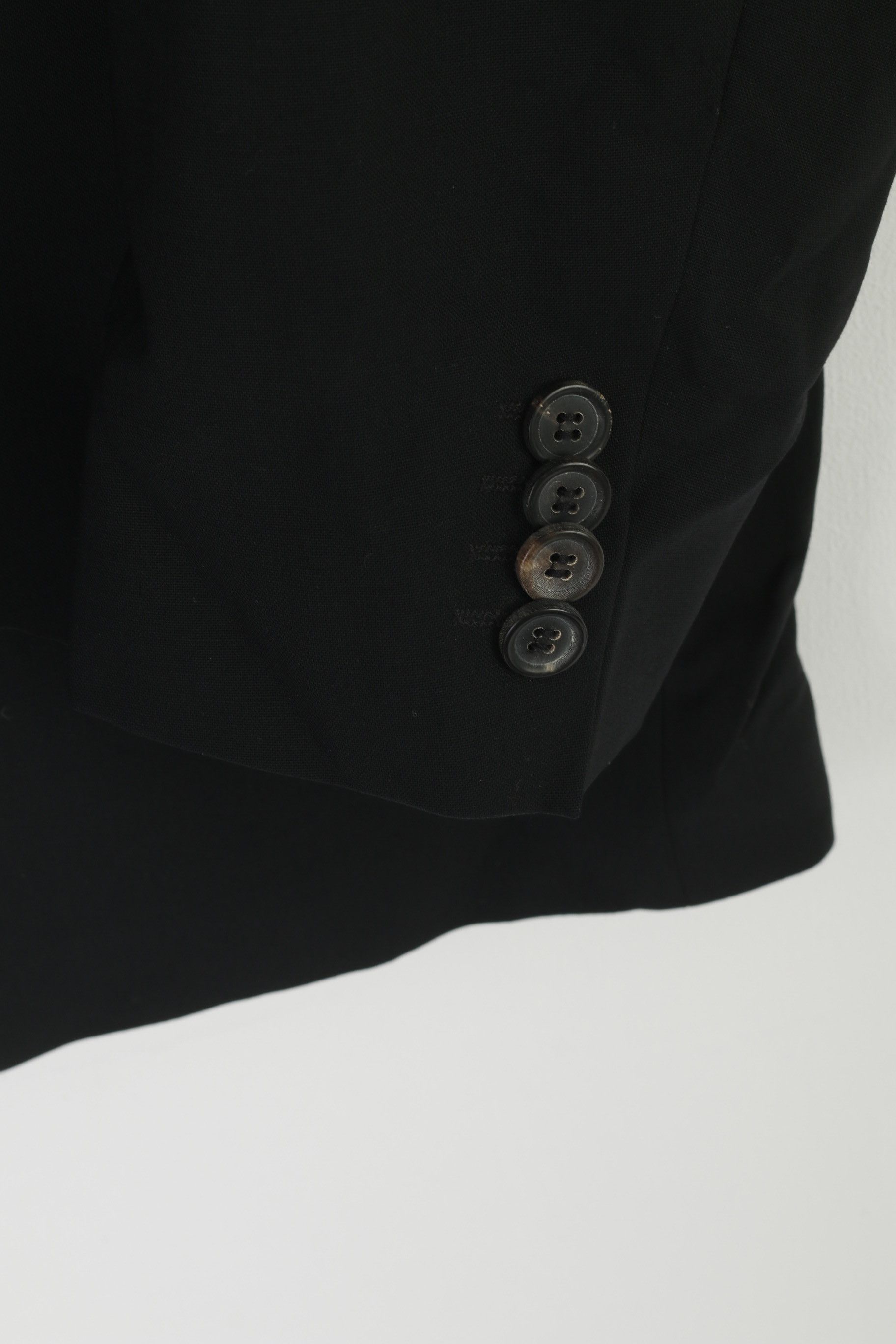Hugo Boss Hugo Boss Men 52 42 Blazer Black Wool Albo Hago 7589 Size 42R - 3 Thumbnail