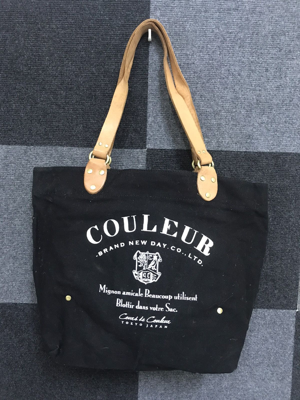 Japanese Brand Japanese Brand Duck Canvas Leather Strap Tote Bag Size ONE SIZE - 1 Thumbnail
