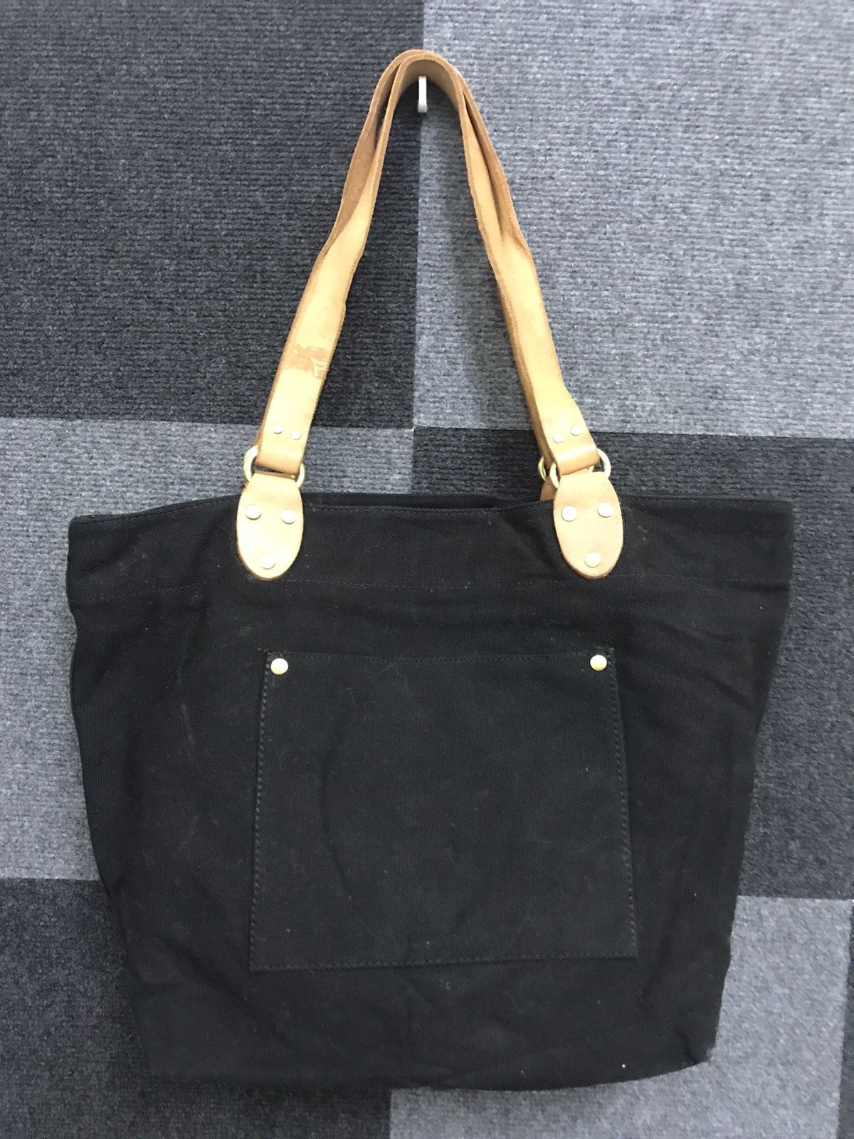 Japanese Brand Japanese Brand Duck Canvas Leather Strap Tote Bag Size ONE SIZE - 5 Thumbnail