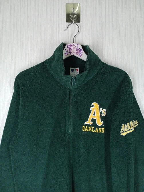 Japanese Brand × MLB × Vintage Rare MLB Oakland Athletics Half Zipper Fleece Sweatshirt Size US M / EU 48-50 / 2 - 4 Thumbnail