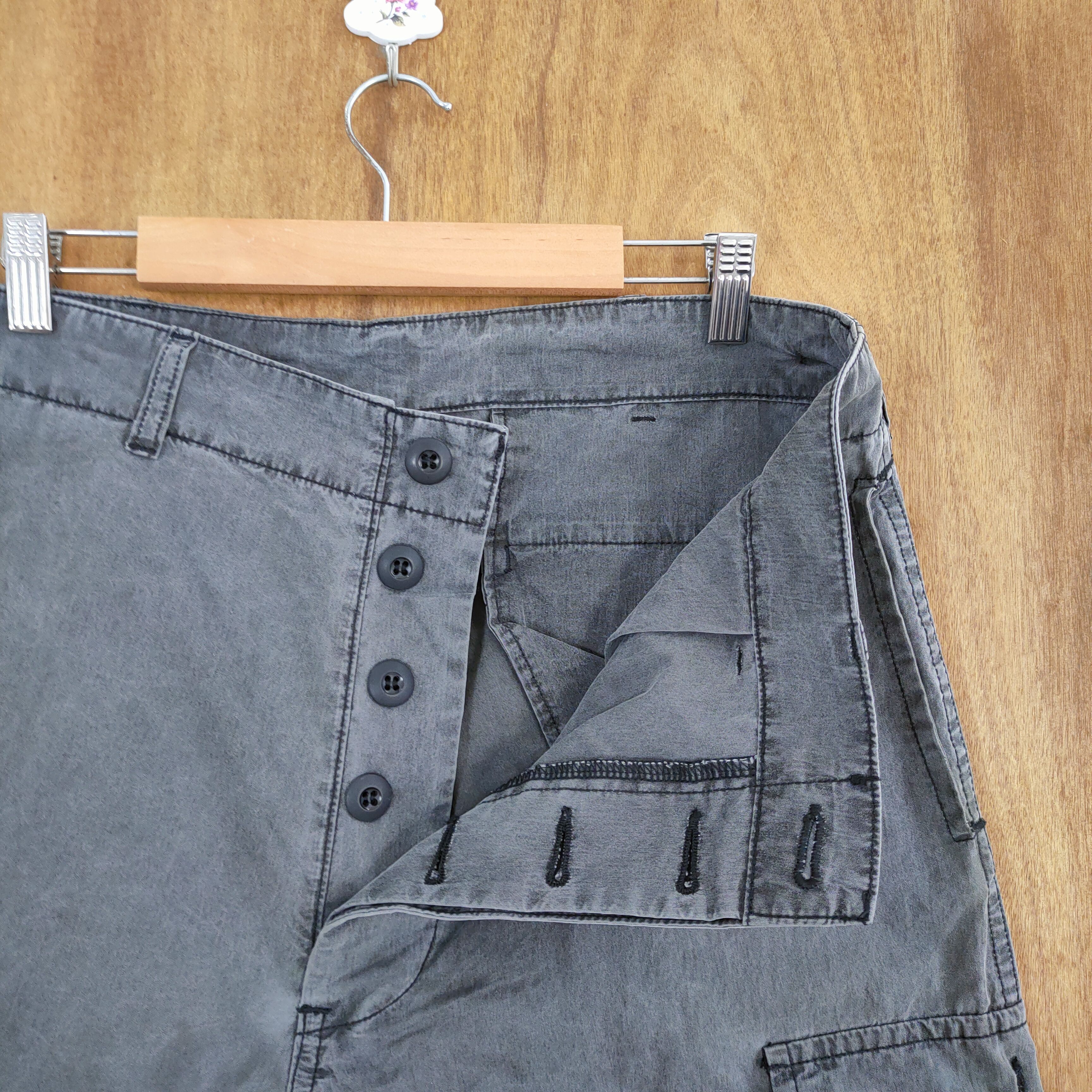 Post Overalls VINTAGE POST OVERALLS FADED BLACK CARGO PANTS Size US 34 / EU 50 - 4 Thumbnail