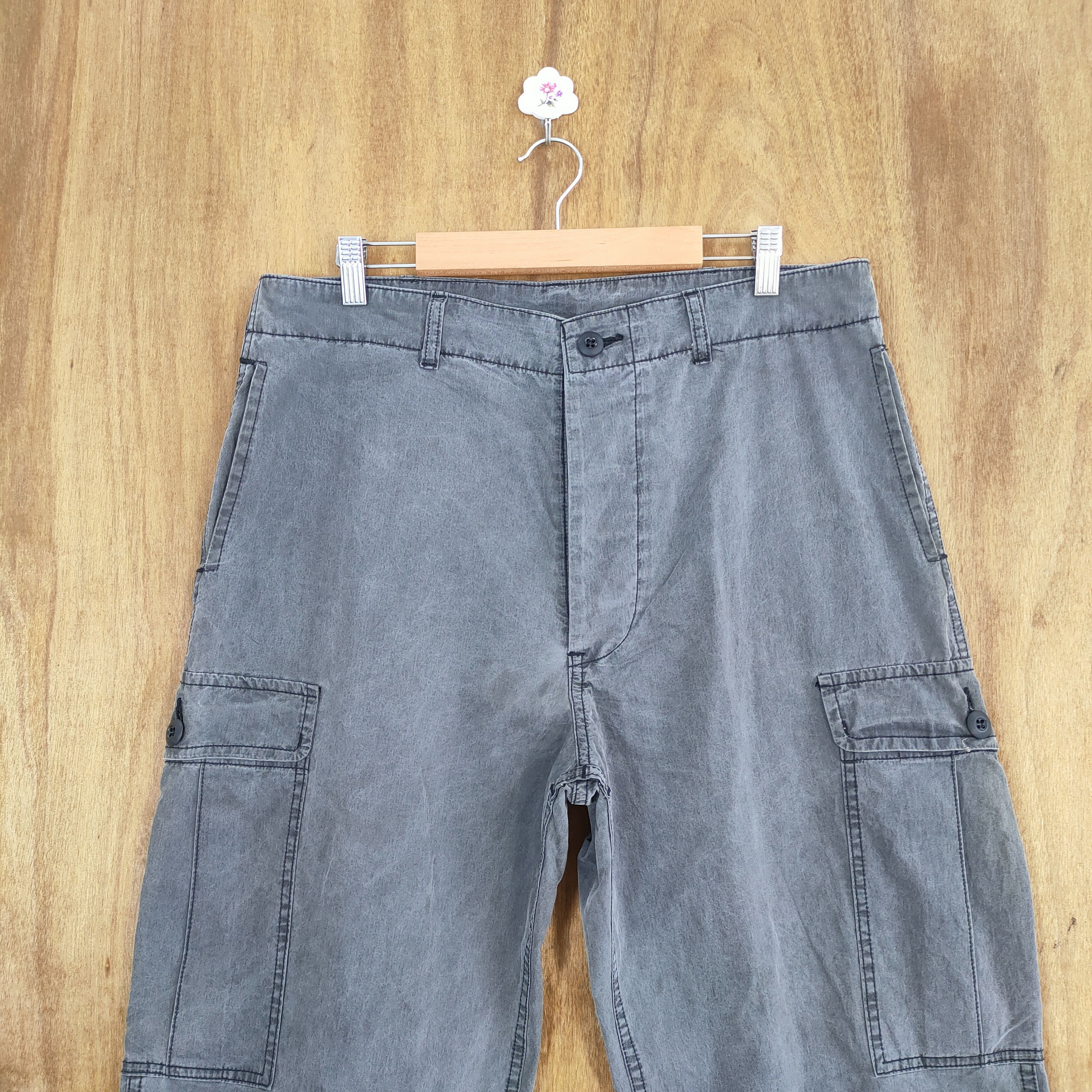 Post Overalls VINTAGE POST OVERALLS FADED BLACK CARGO PANTS Size US 34 / EU 50 - 5 Thumbnail