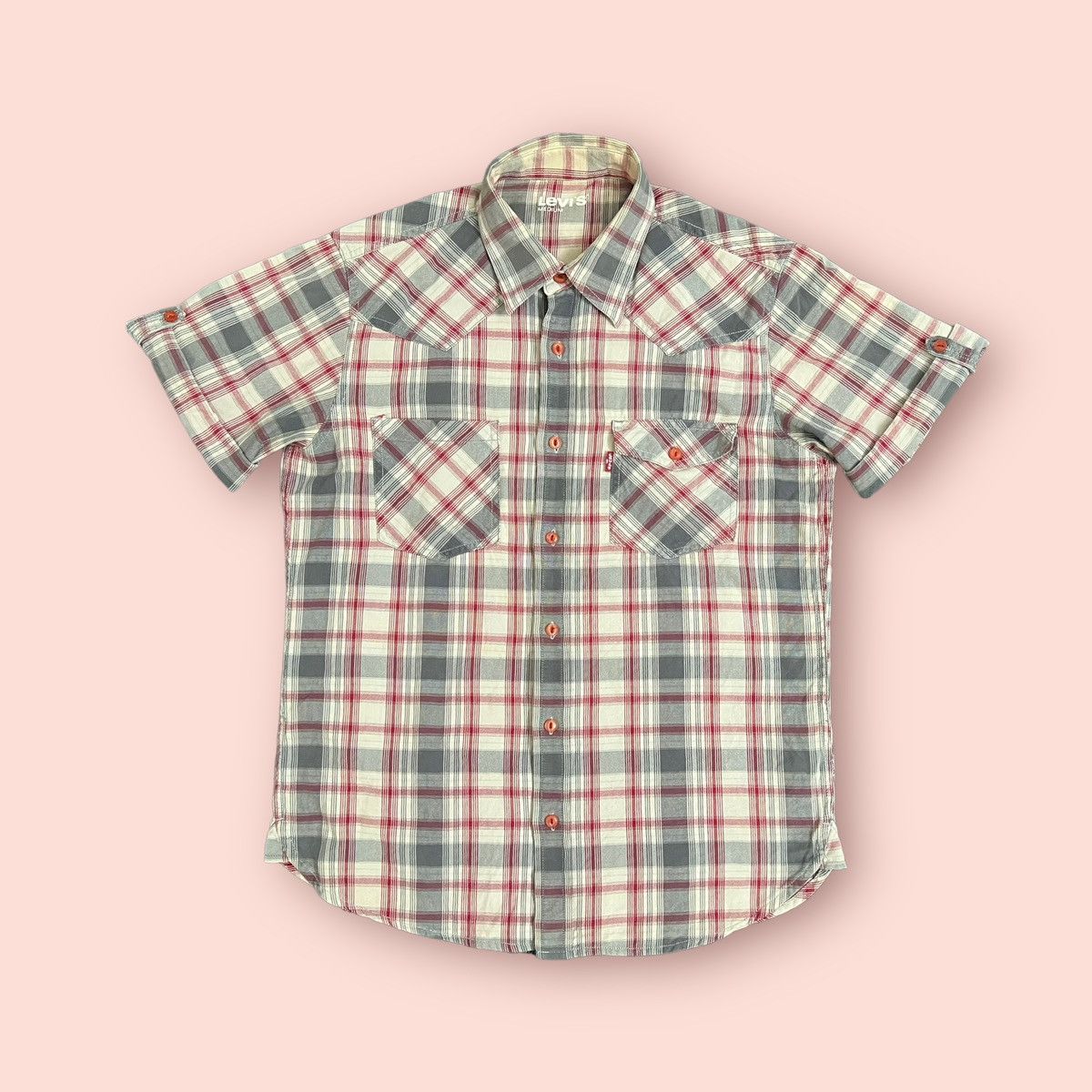 Levi's × Levi's Vintage Clothing RARE LEVIS PLAID CUFFED SHORT SLEEVES WESTERN SHIRT Size US M / EU 48-50 / 2 - 1 Thumbnail