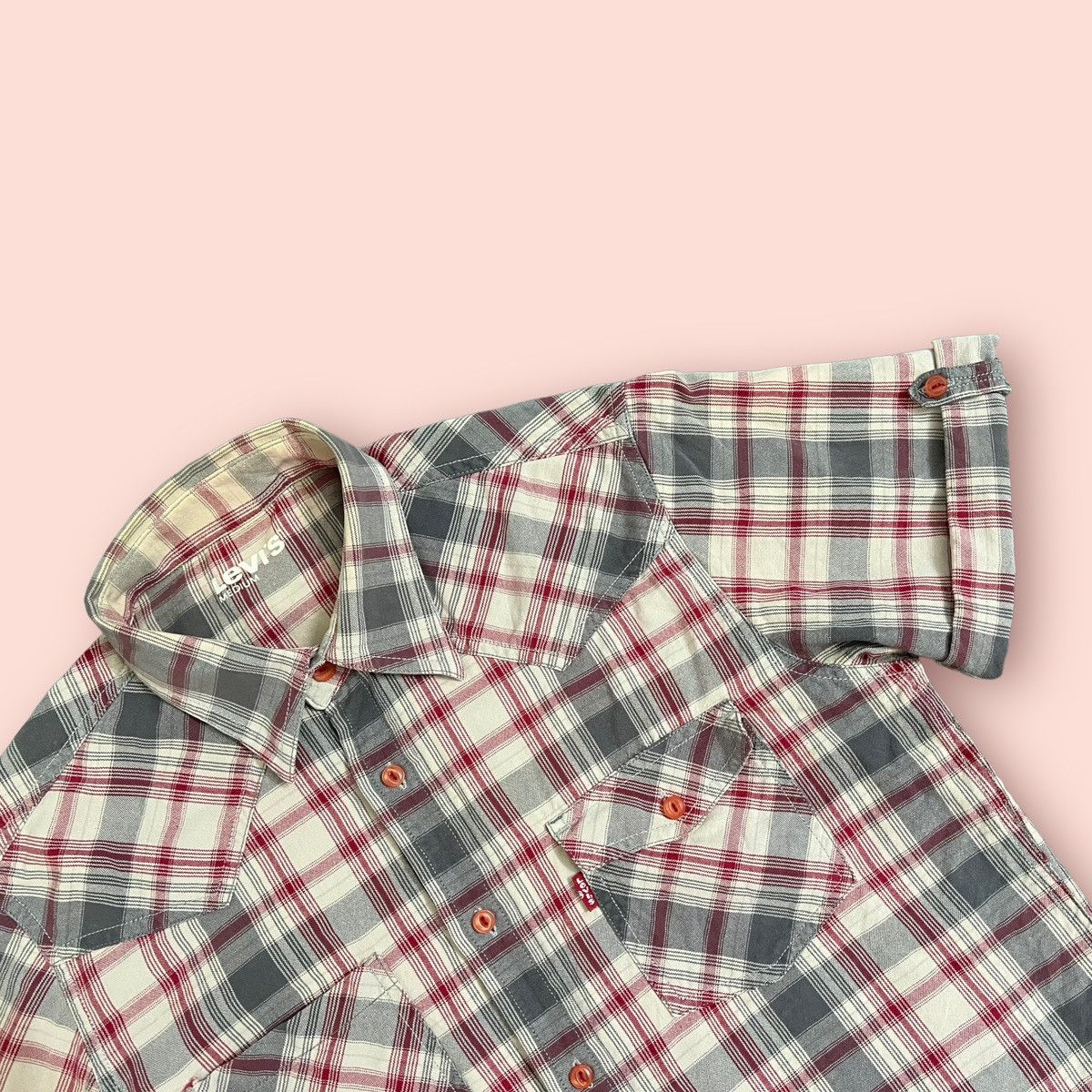 Levi's × Levi's Vintage Clothing RARE LEVIS PLAID CUFFED SHORT SLEEVES WESTERN SHIRT Size US M / EU 48-50 / 2 - 3 Thumbnail
