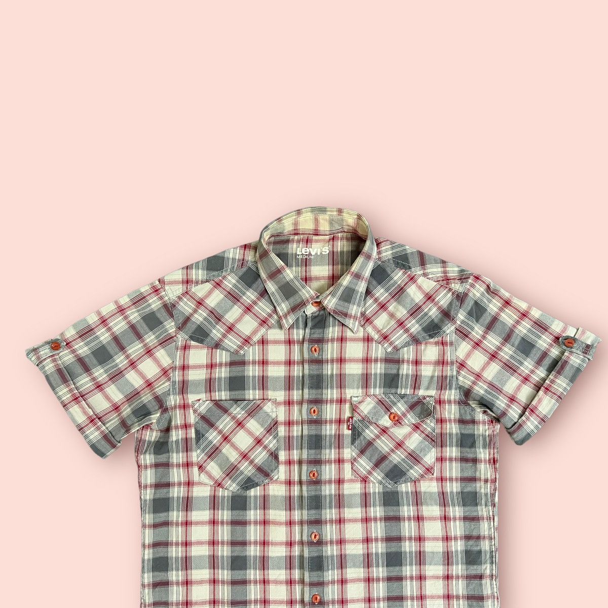 Levi's × Levi's Vintage Clothing RARE LEVIS PLAID CUFFED SHORT SLEEVES WESTERN SHIRT Size US M / EU 48-50 / 2 - 5 Thumbnail
